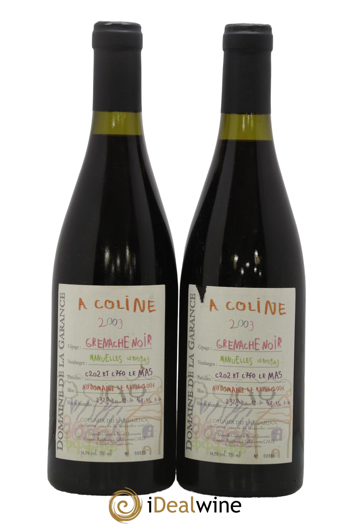 Coteaux du Languedoc La Garance A. Colline 2003 - Lot de 2 bouteilles - 0