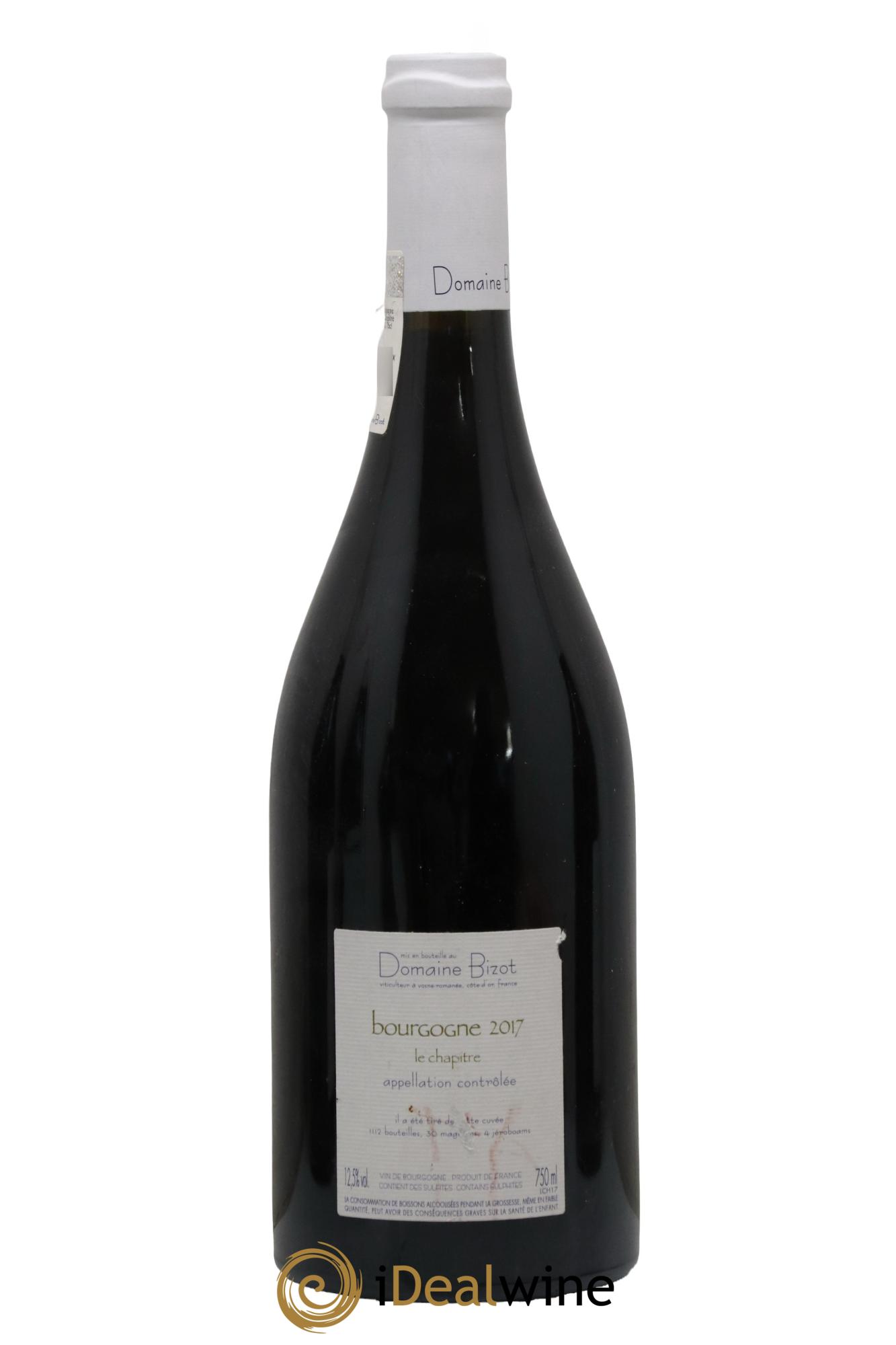 Bourgogne Le Chapitre Bizot (Domaine)  2017 - Lot of 1 bottle - 1
