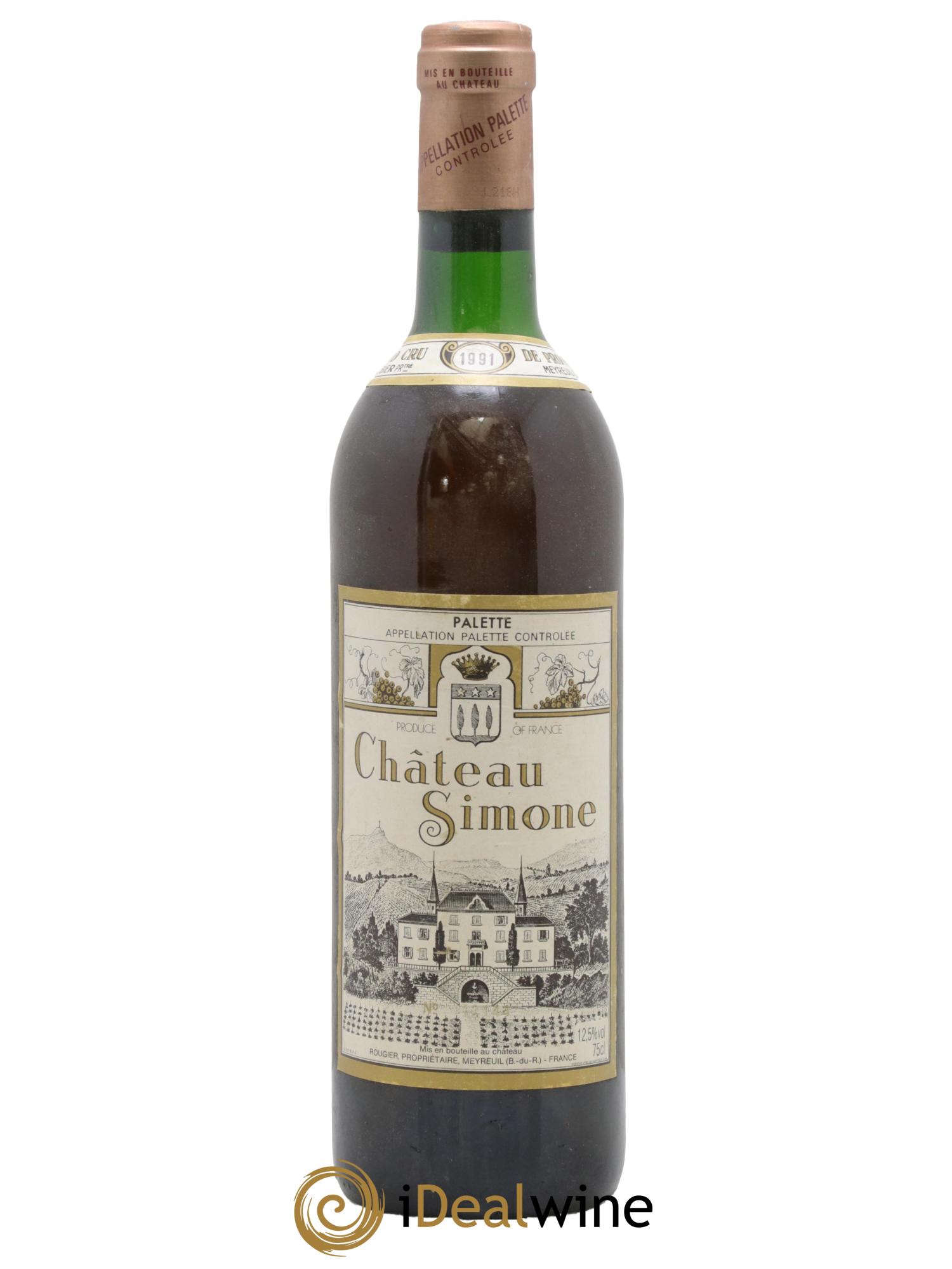 Palette Château Simone Famille Rougier 1991 - Lot de 1 bouteille - 0