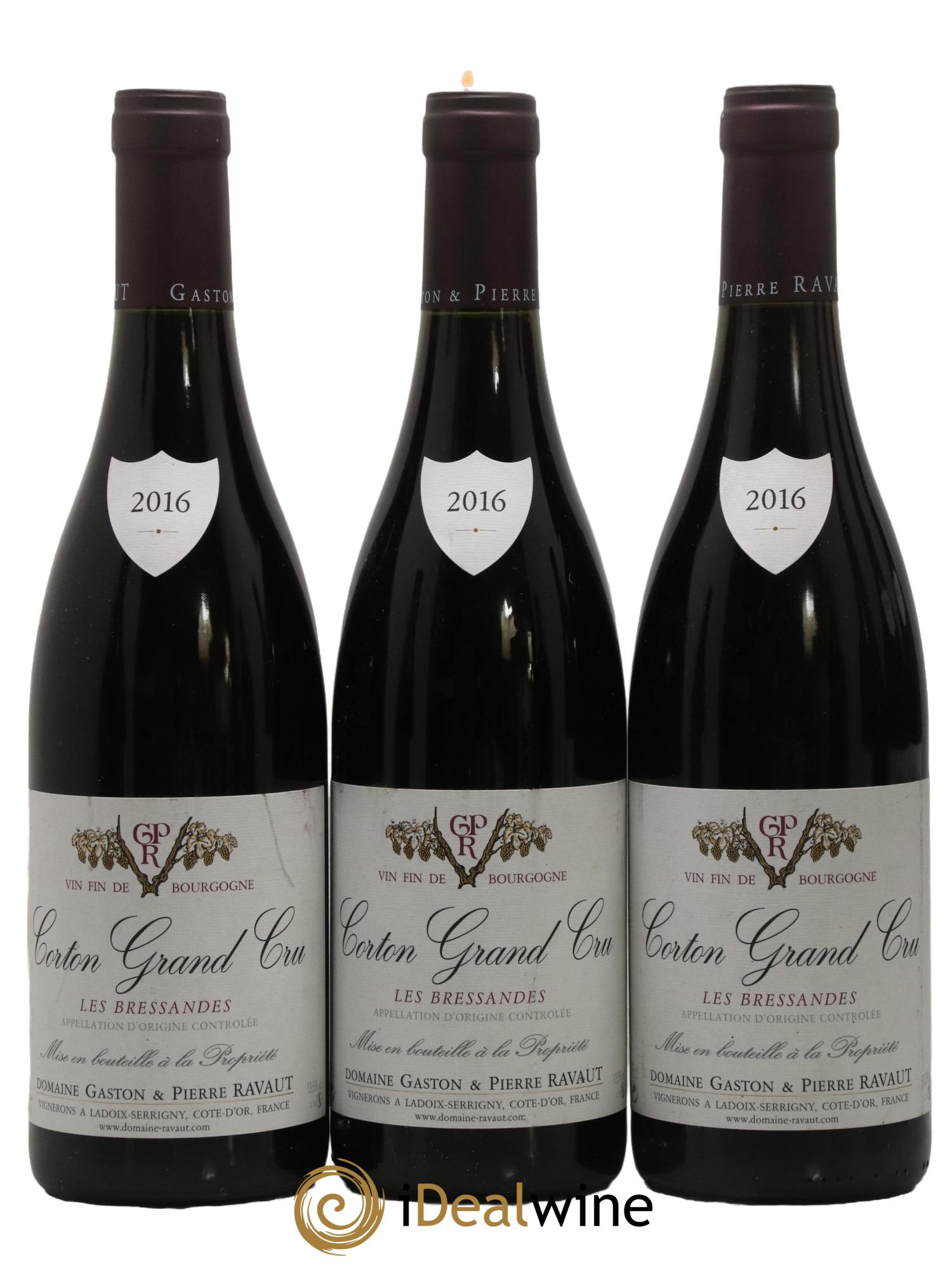 Corton Grand Cru Les Bressandes Ravaut 2016 - Lot de 3 bouteilles - 0