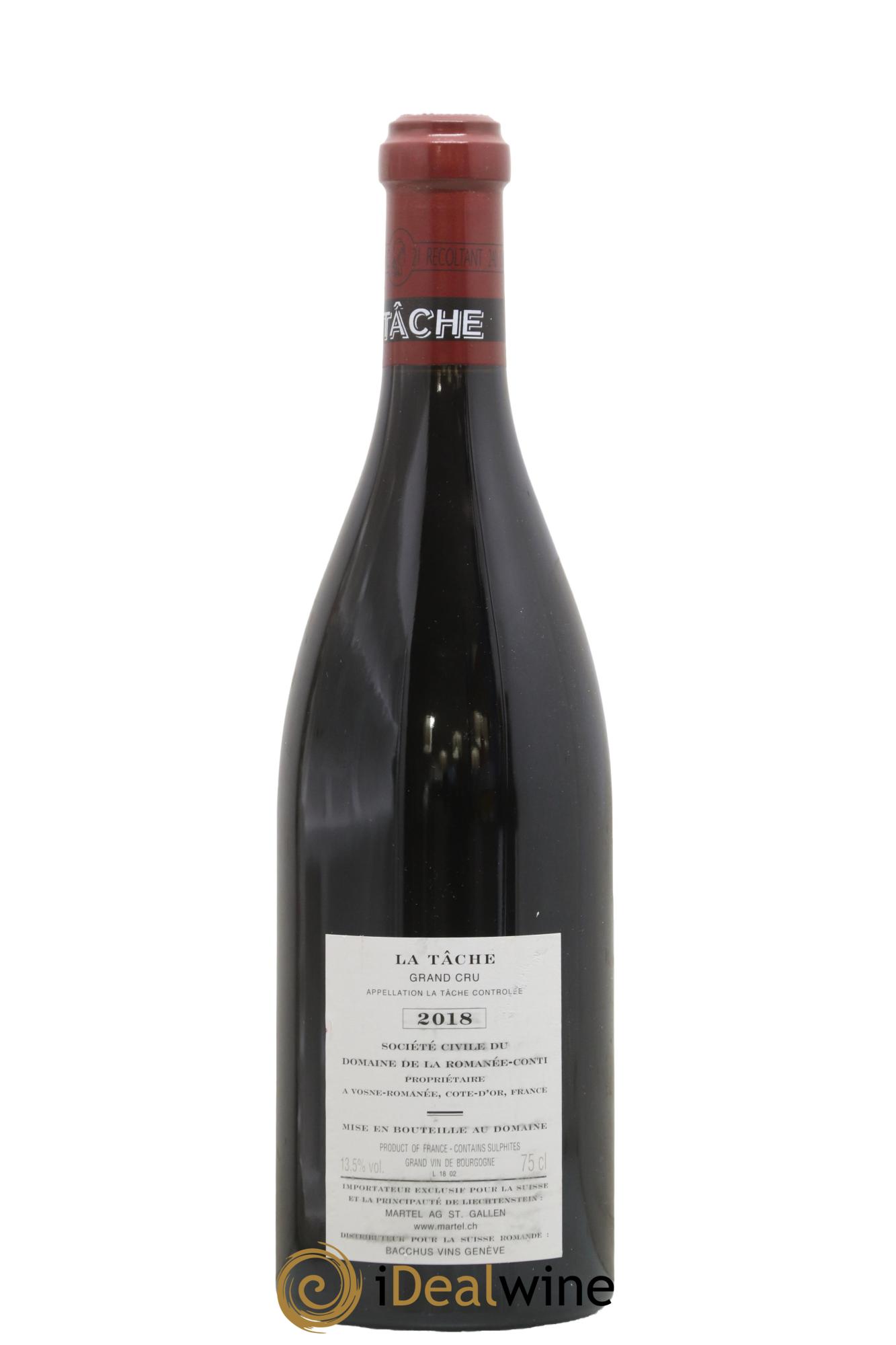 La Tâche Grand Cru Domaine de la Romanée-Conti 2018 - Lot of 1 bottle - 1