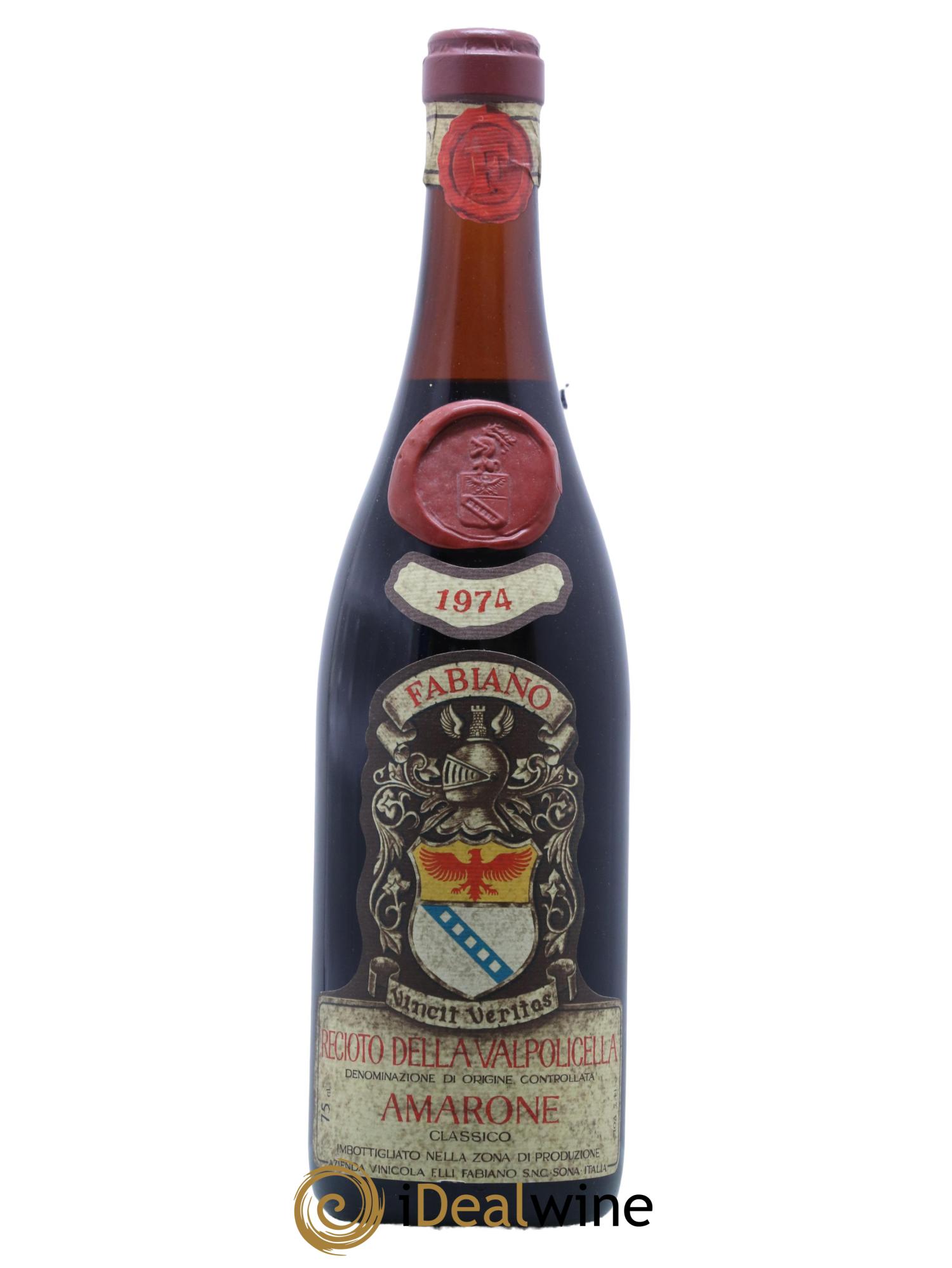 Amarone della Valpolicella DOC Recioto Fabiano 1974 - Lot de 1 bouteille - 0