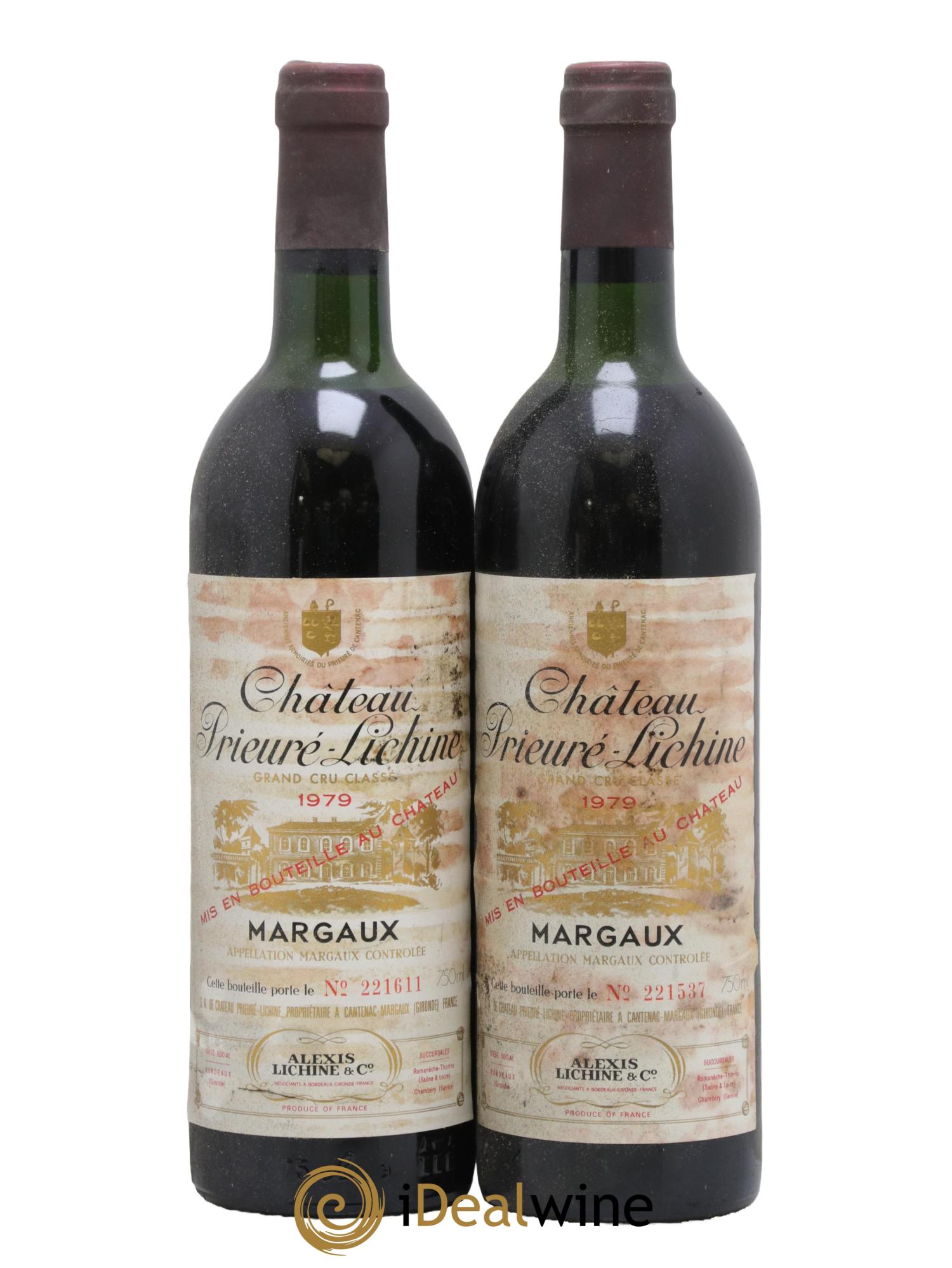 Château Prieuré Lichine 4ème Grand Cru Classé 1979 - Lotto di 2 bottiglie - 0