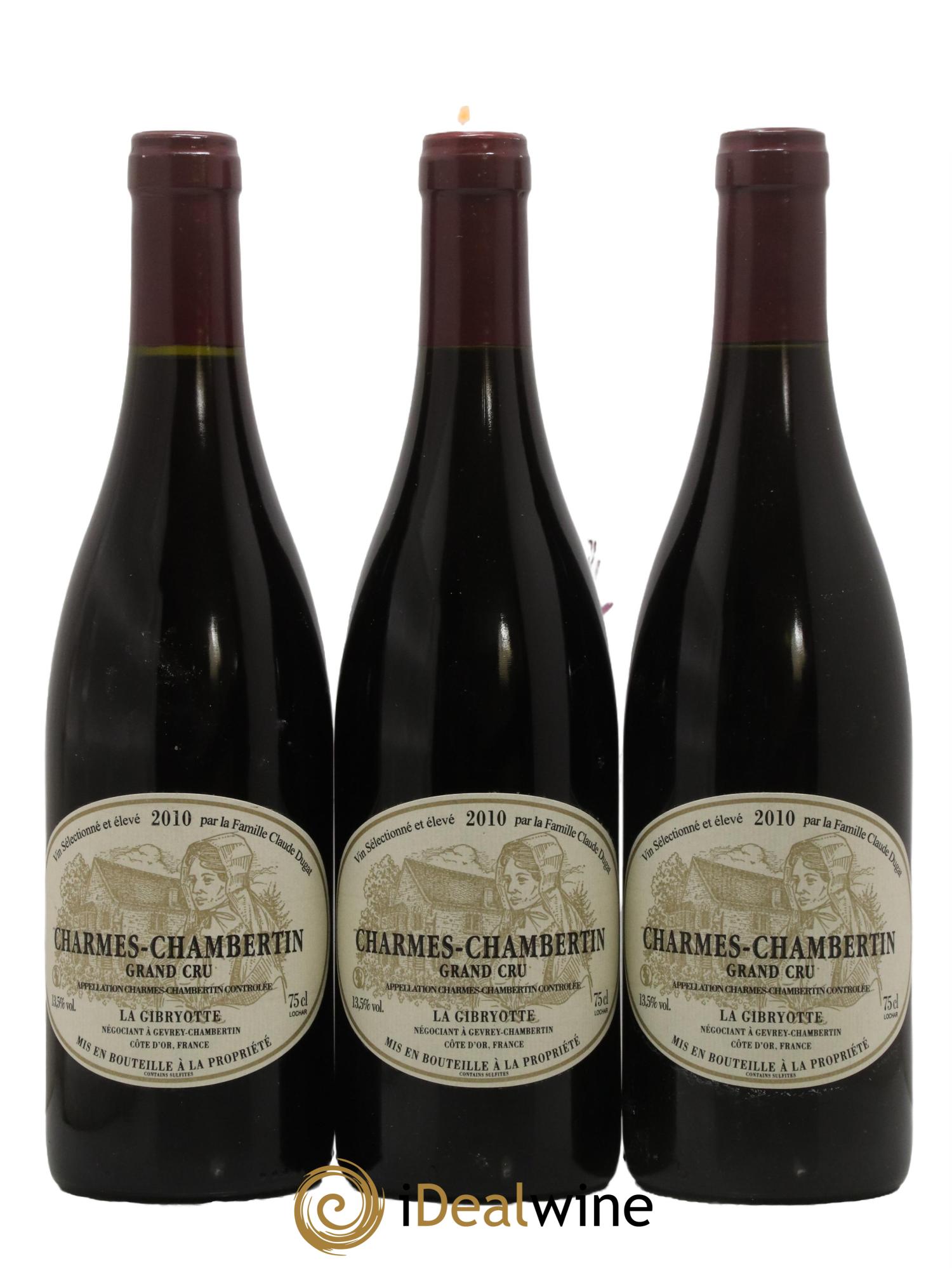 Charmes-Chambertin Grand Cru La Gibryotte Claude Dugat 2010 - Lot of 3 bottles - 0