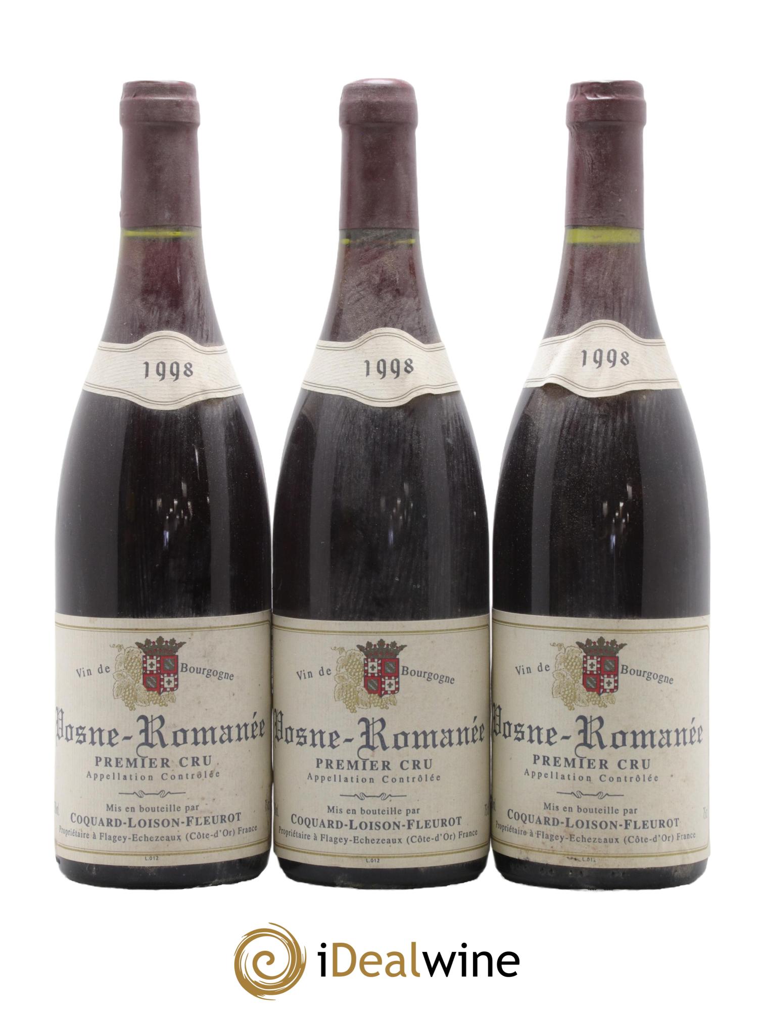 Vosne-Romanée 1er Cru Coquard Loison-Fleurot 1998 - Lot de 3 bouteilles - 0