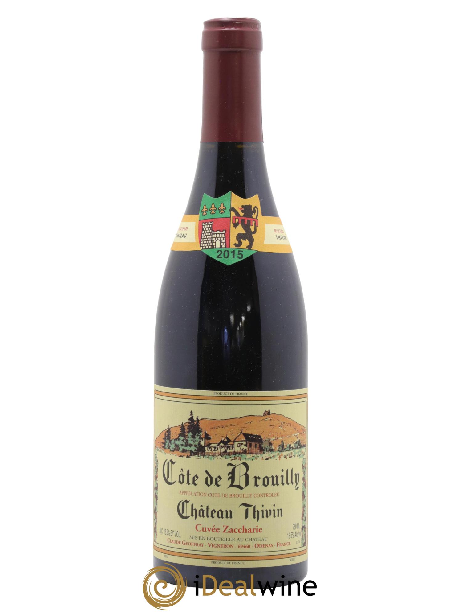 Côte de Brouilly Cuvée Zaccharie Château Thivin 2015 - Lot de 1 bouteille - 0