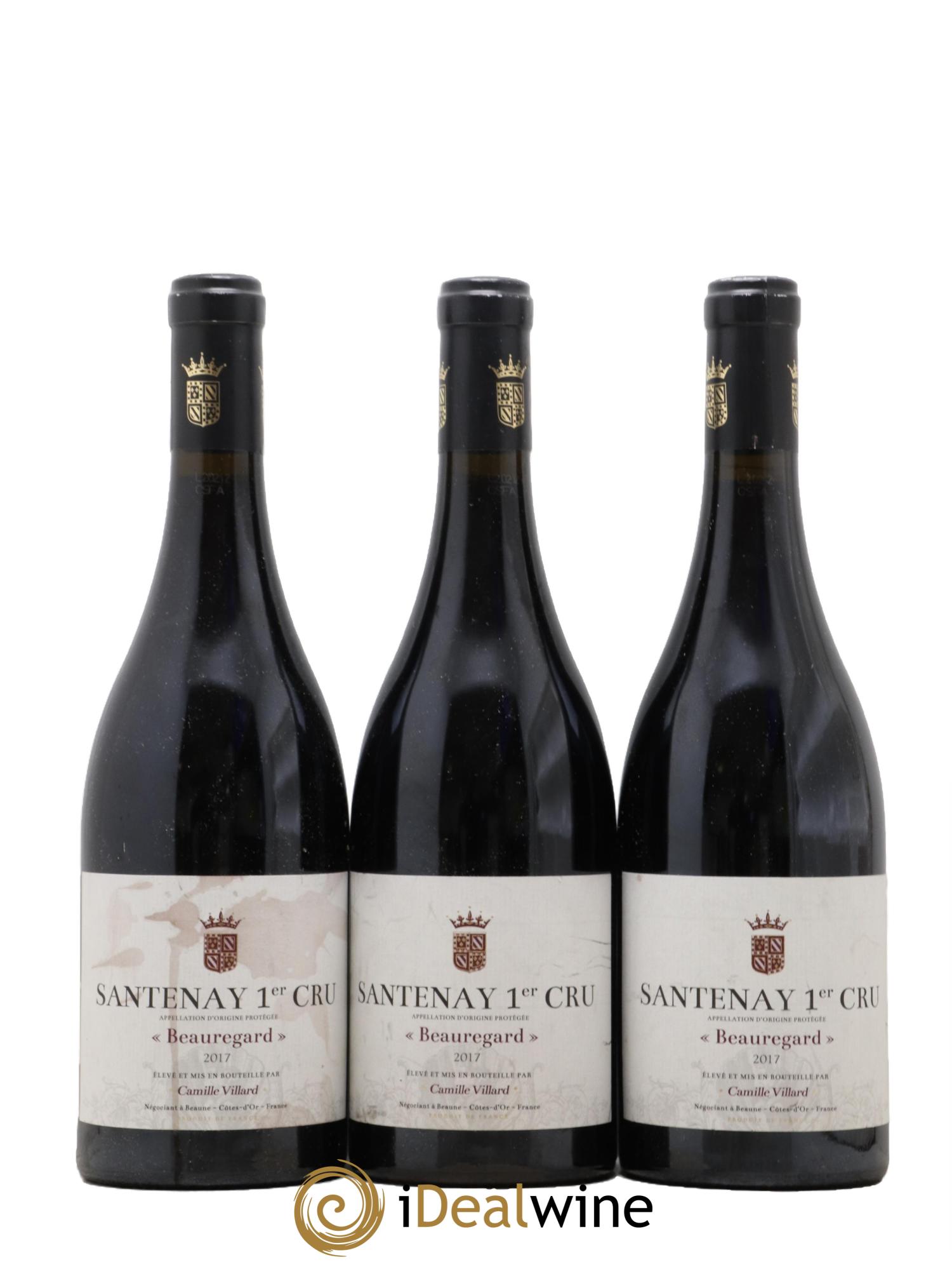 Santenay 1er Cru Beauregard Domaine Villard 2017 - Lotto di 3 bottiglie - 0