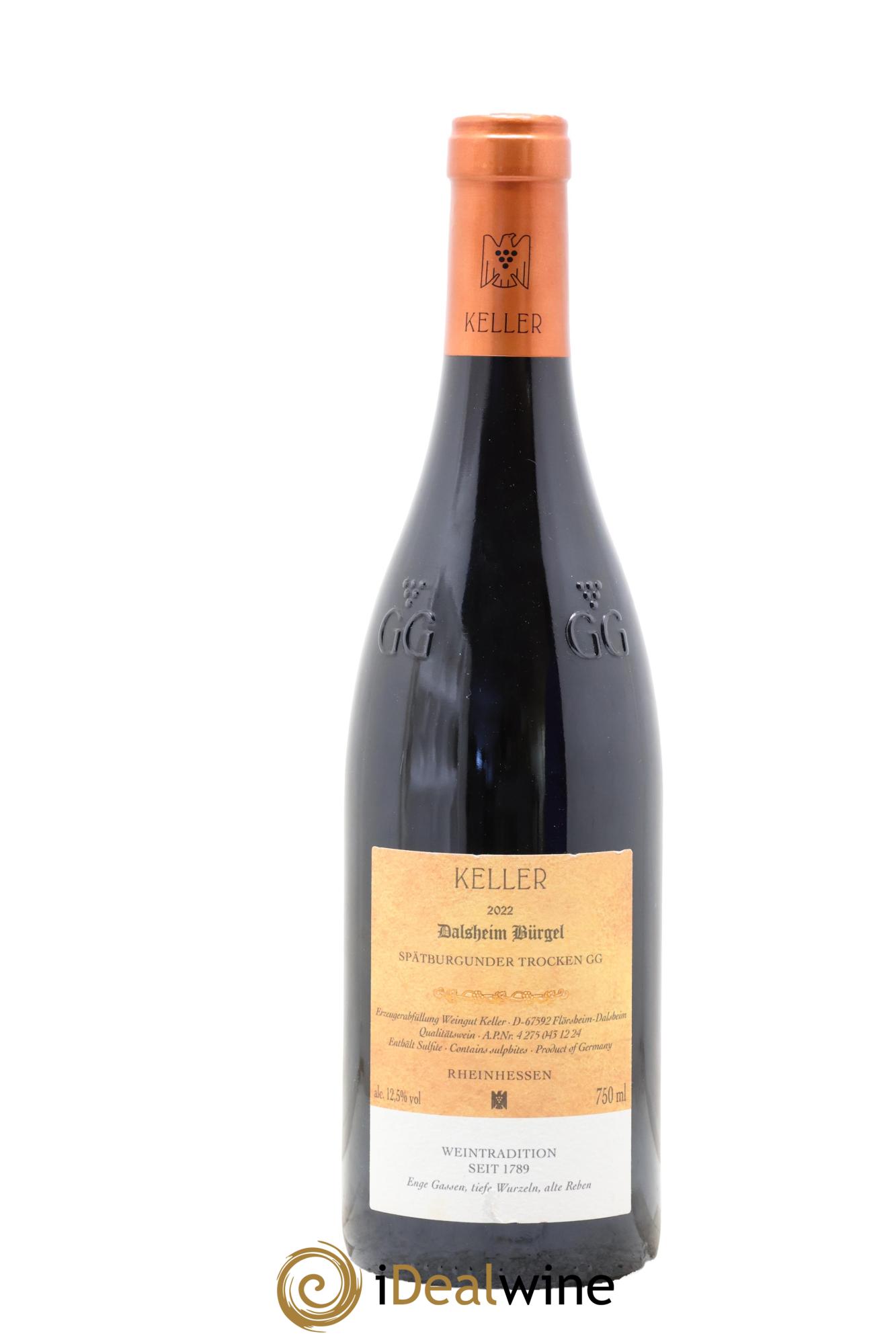 Spätburgunder Trocken Dalsheim Bürgel Keller 2022 - Lot de 1 bouteille - 1