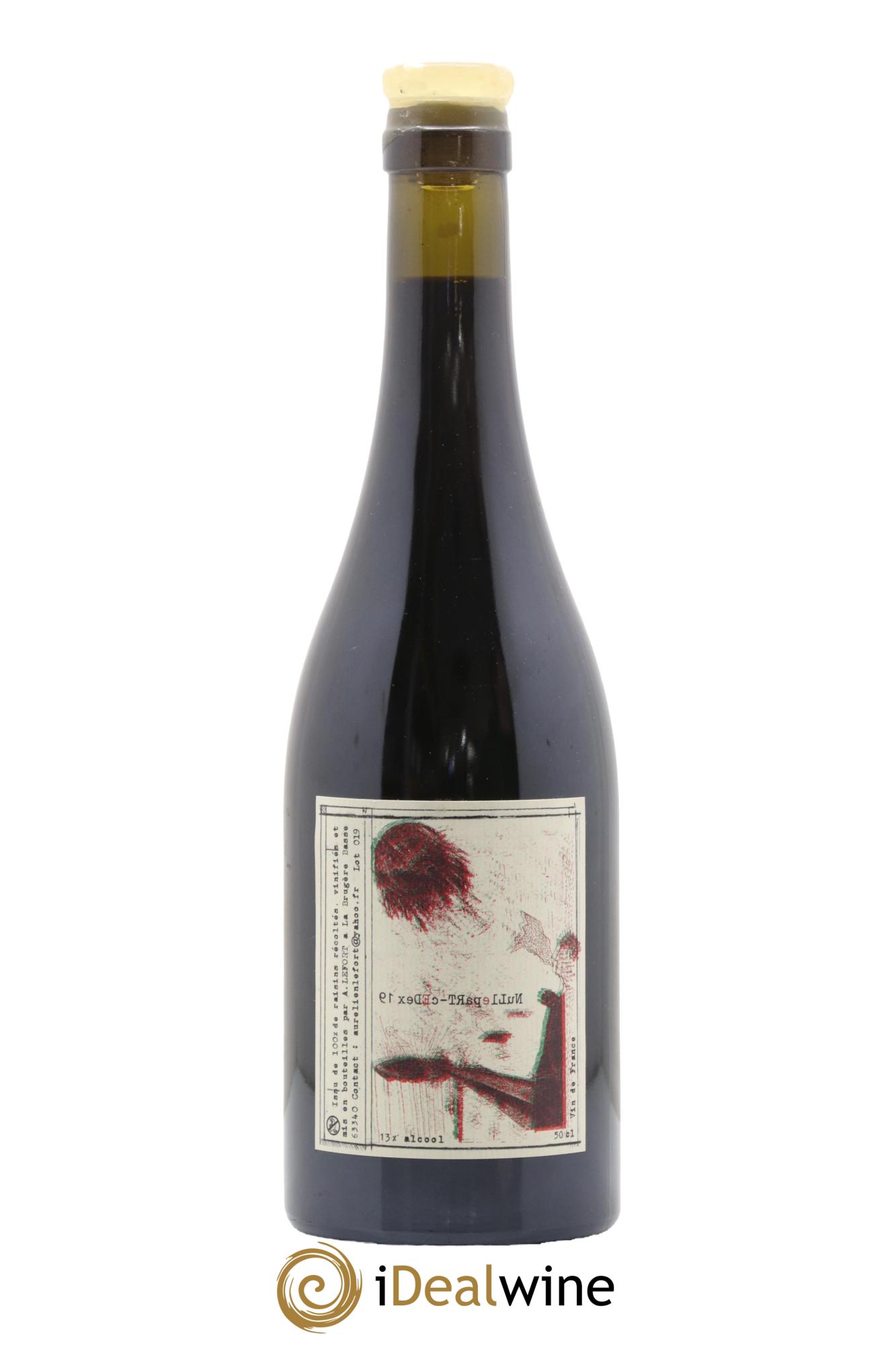 Vin de France Nulle Part Cedex Aurélien Lefort 2019 - Lotto di 1 formato 50cl - 0