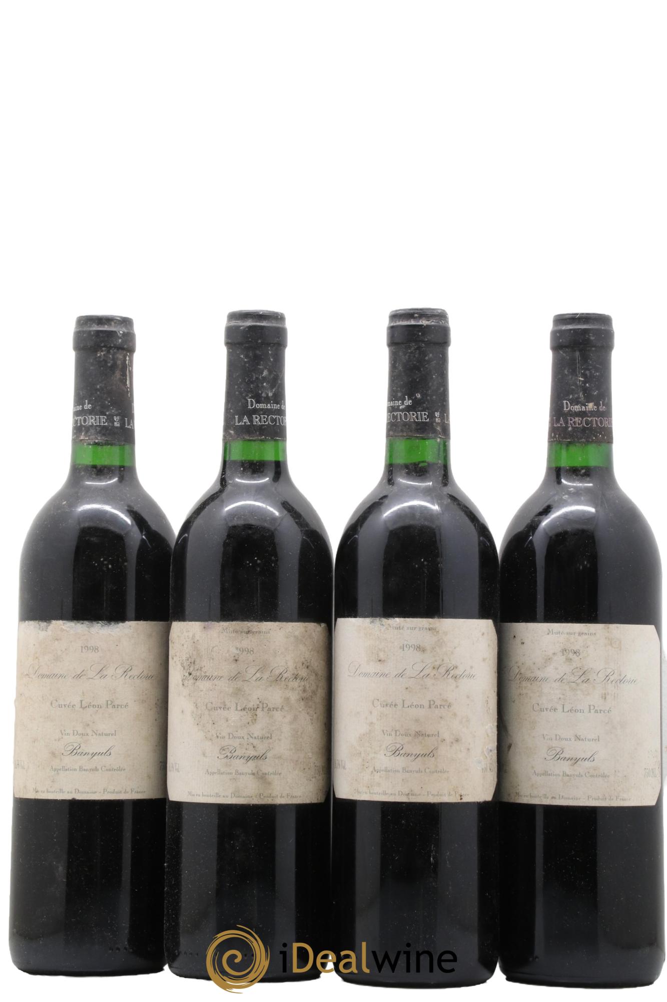 Banyuls La Rectorie (Domaine de) Léon Parcé Thierry et Jean Emmanuel Parcé 1998 - Lot of 4 bottles - 0