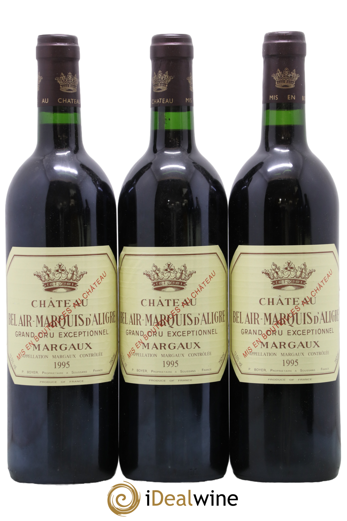 Château Bel Air Marquis d'Aligre 1995 - Lot de 3 bouteilles - 0