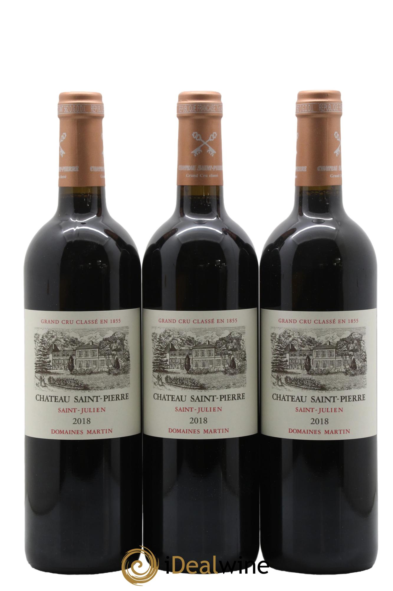 Château Saint-Pierre 4ème Grand Cru Classé 2018 - Lotto di 3 bottiglie - 0