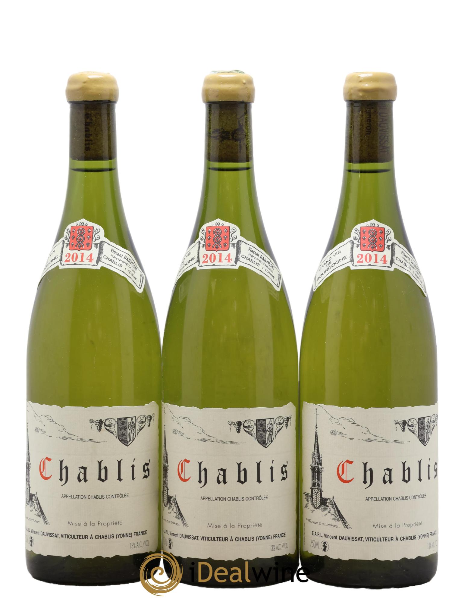 Chablis Vincent Dauvissat (Domaine) 2014 - Lot of 3 bottles - 0