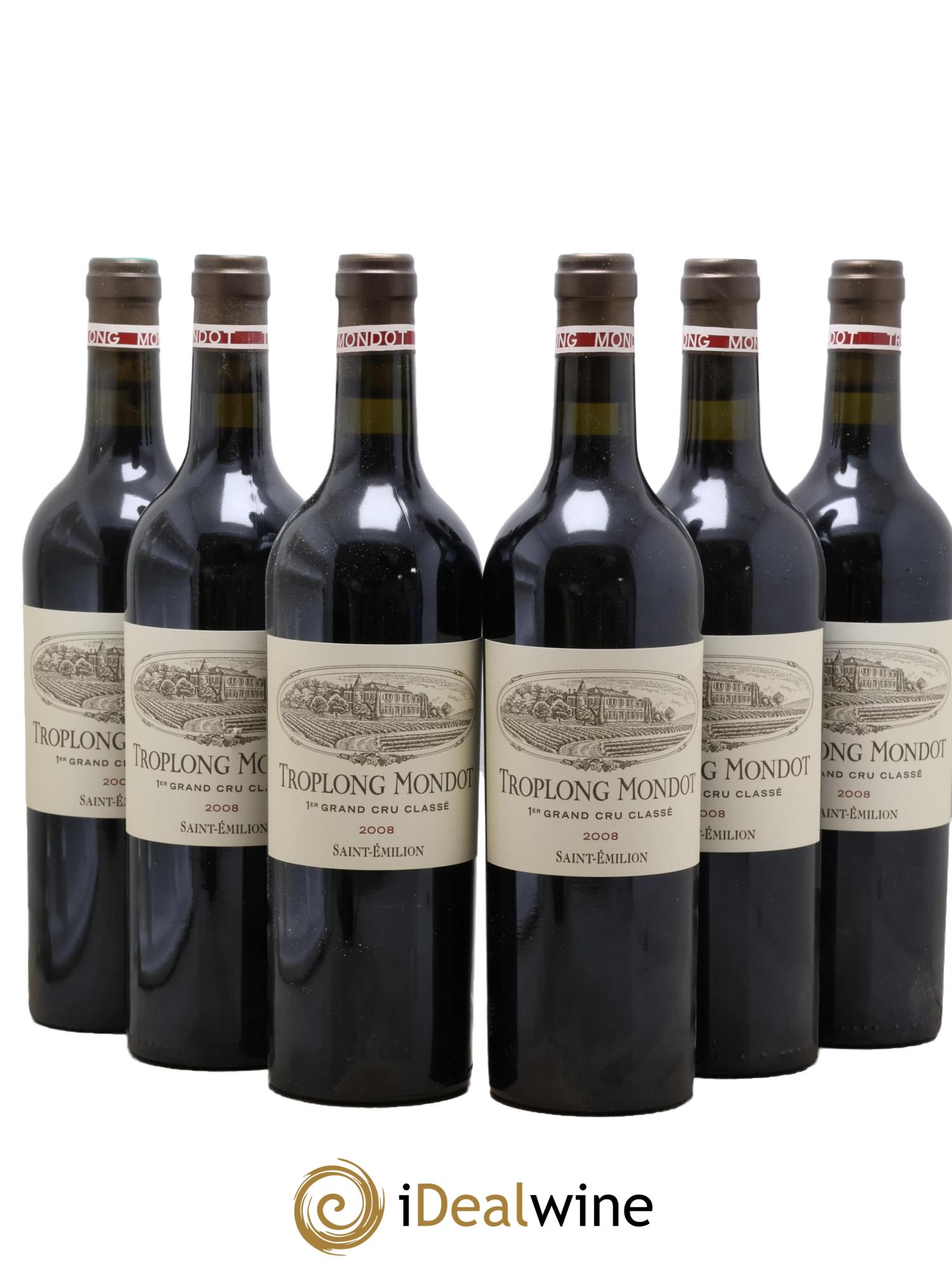 Château Troplong Mondot 1er Grand Cru Classé B 2008 - Lot of 6 bottles - 0