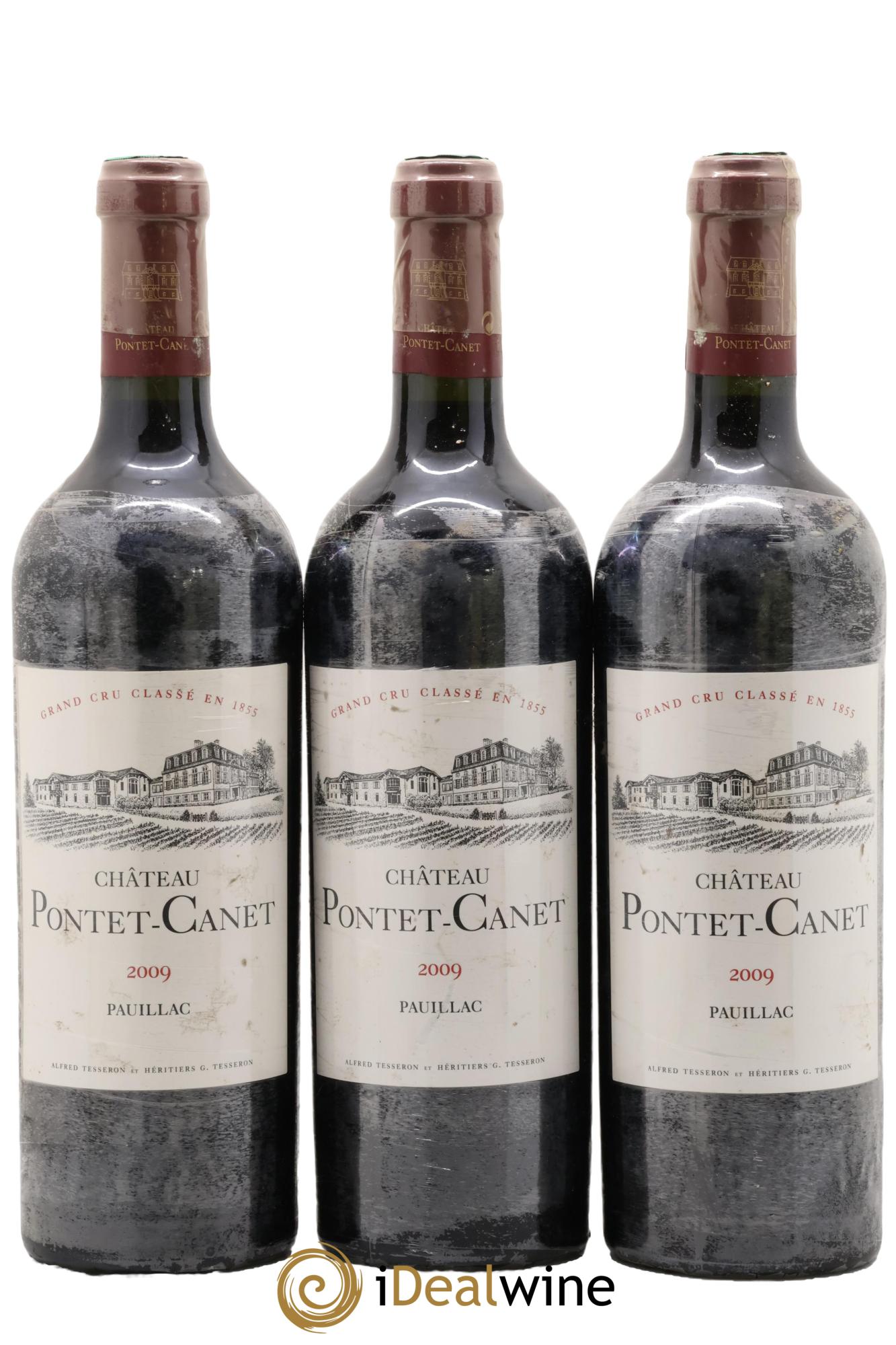 Château Pontet Canet 5ème Grand Cru Classé 2009 - Posten von 3 Flaschen - 0
