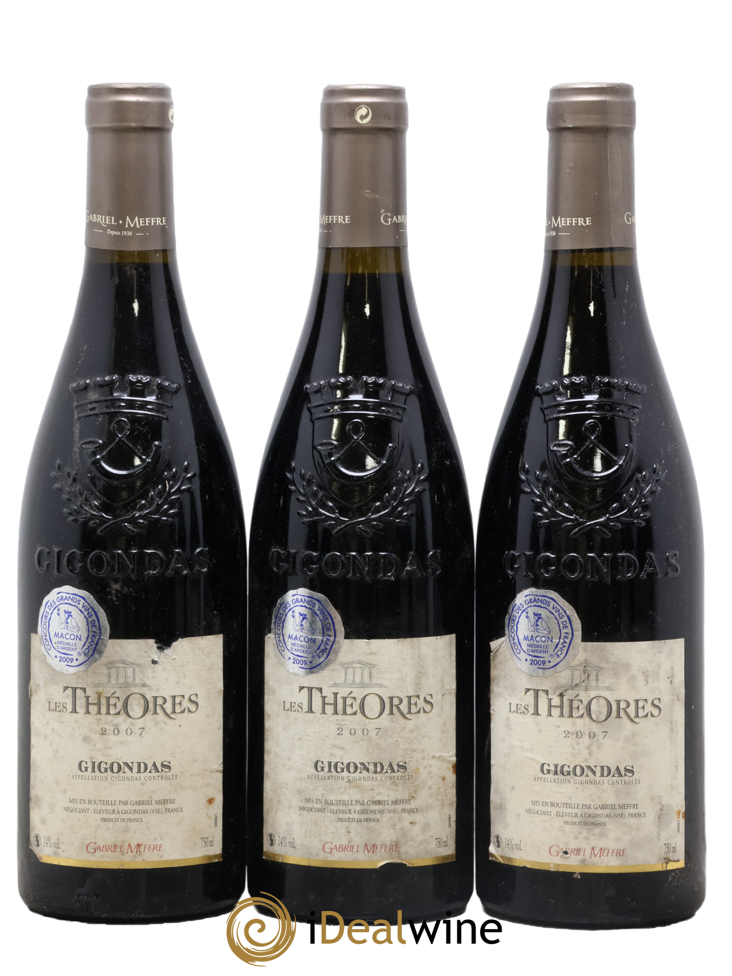 Gigondas Les Théores Gabriel Meffre 2007 - Lot de 3 bouteilles - 0