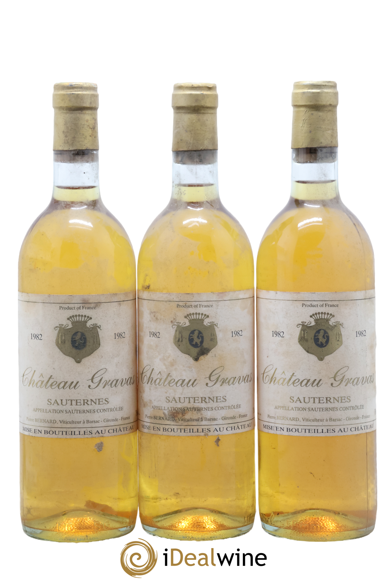 Château Gravas Cru Bourgeois 1982 - Lot de 3 bouteilles - 0