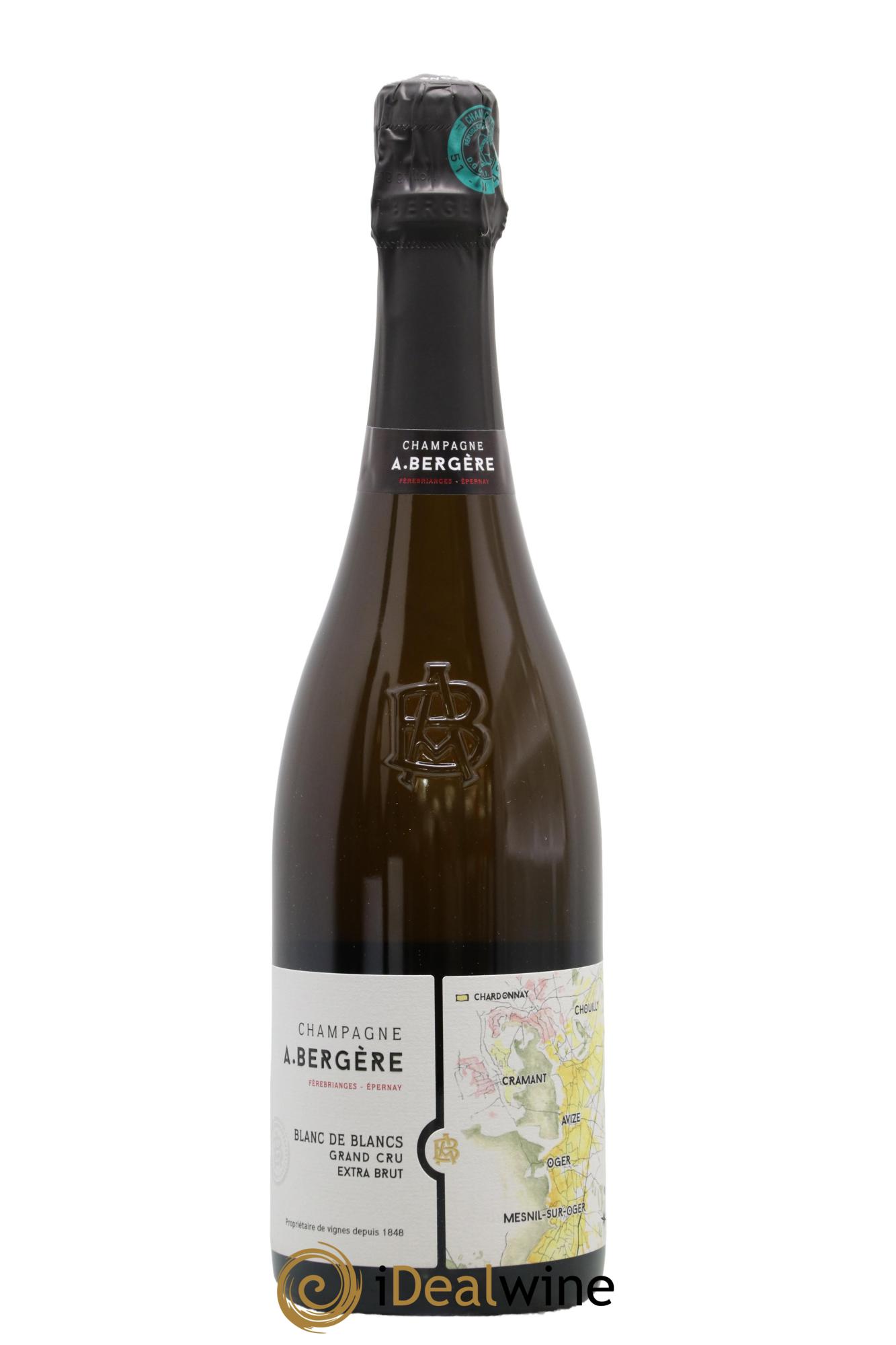 Champagne Grand Cru Extra-Brut Blanc de Blancs A. Bergère - Lot de 1 bouteille - 0