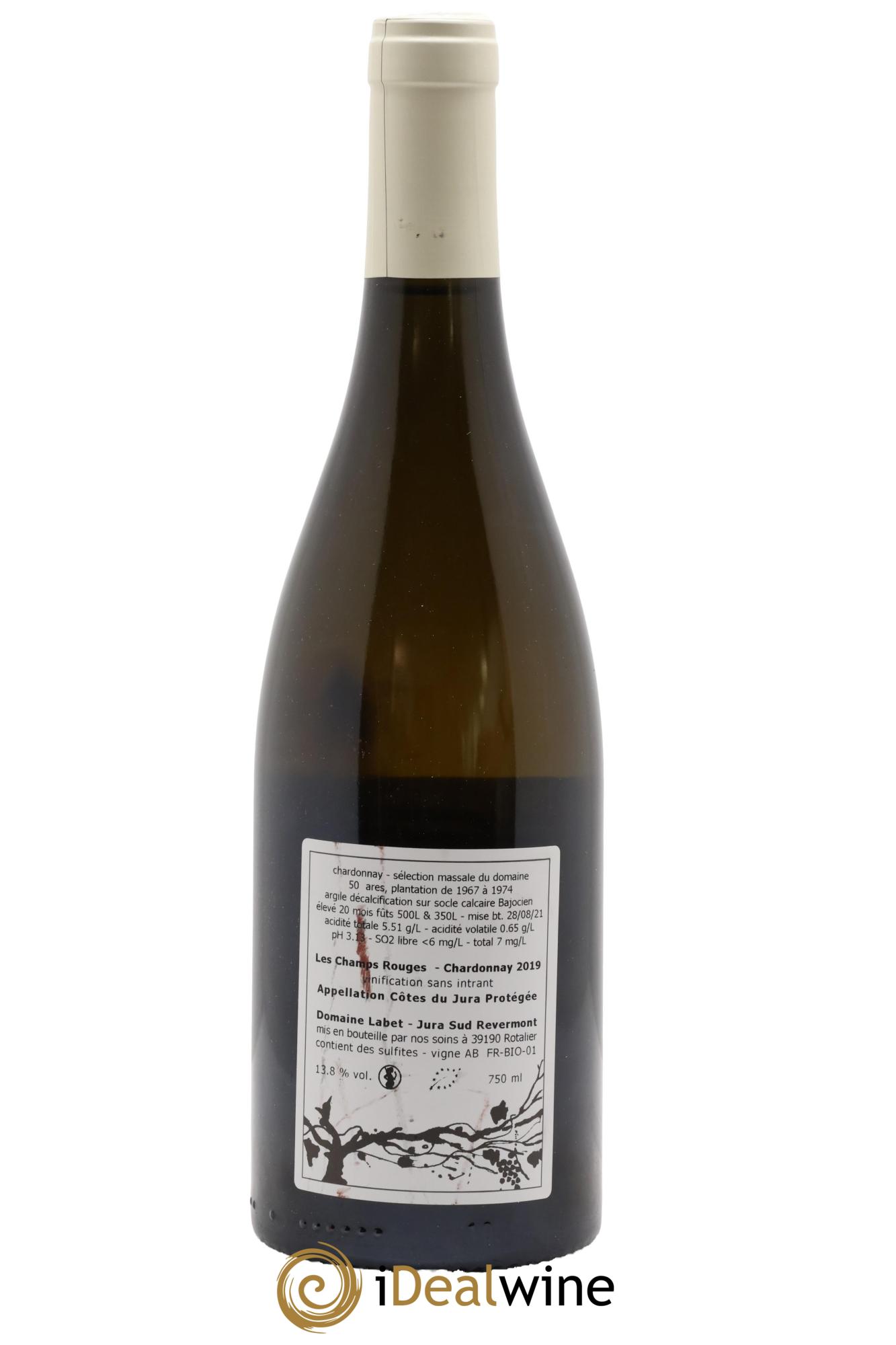 Côtes du Jura Chardonnay Les Champs Rouges Romain - Julien - Charline Labet 2019 - Lot of 1 bottle - 1