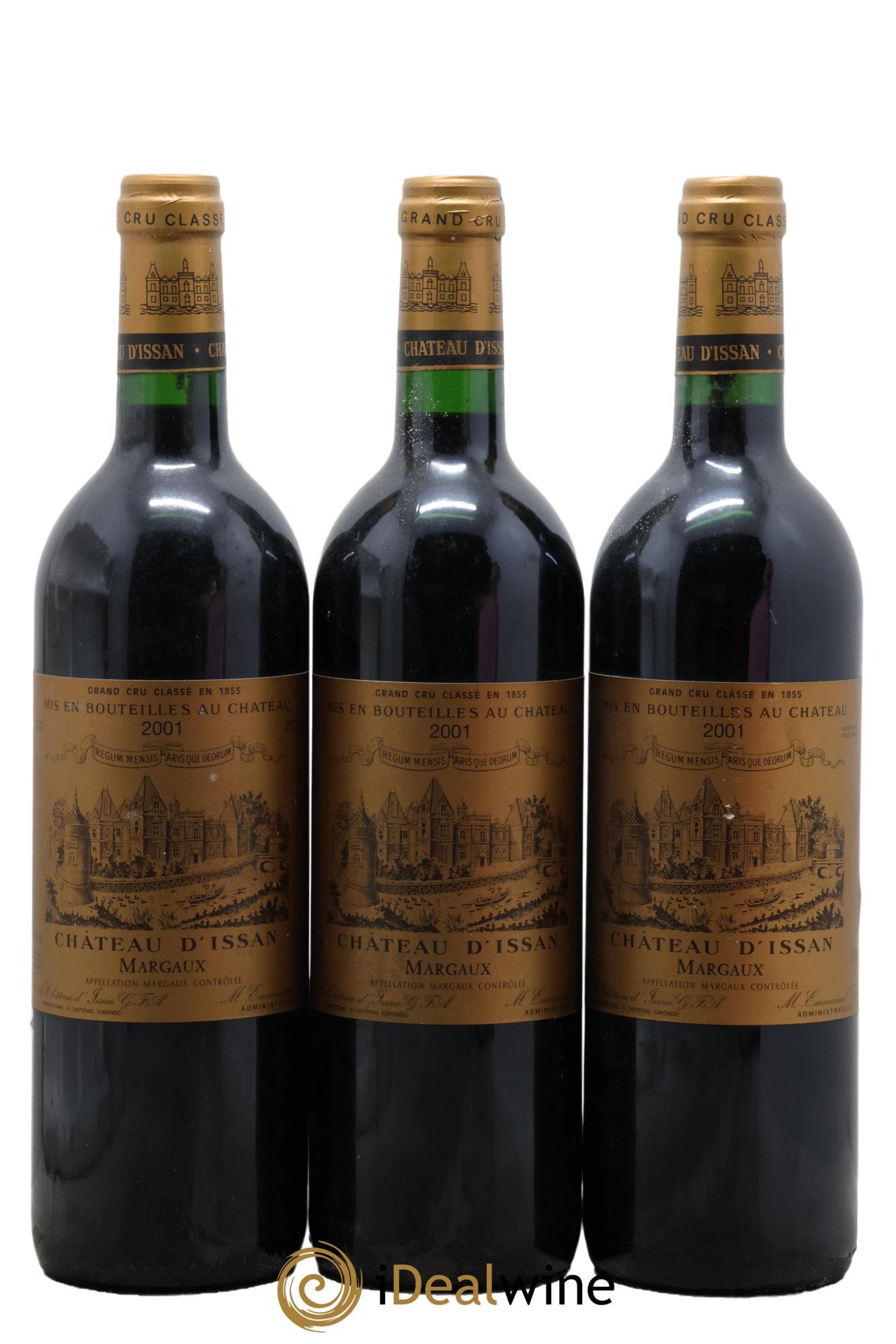 Château d'Issan 3ème Grand Cru Classé 2001 - Posten von 3 Flaschen - 0
