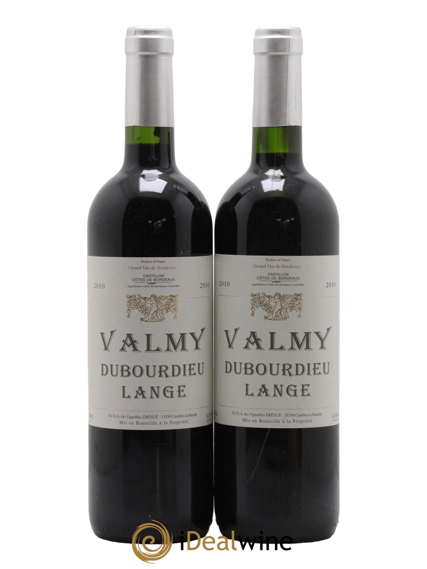Castillon-Côtes-de-Bordeaux (Côtes-de-Castillon) Valmy Dubourdieu Lange 2010 - Lot de 2 bouteilles - 0