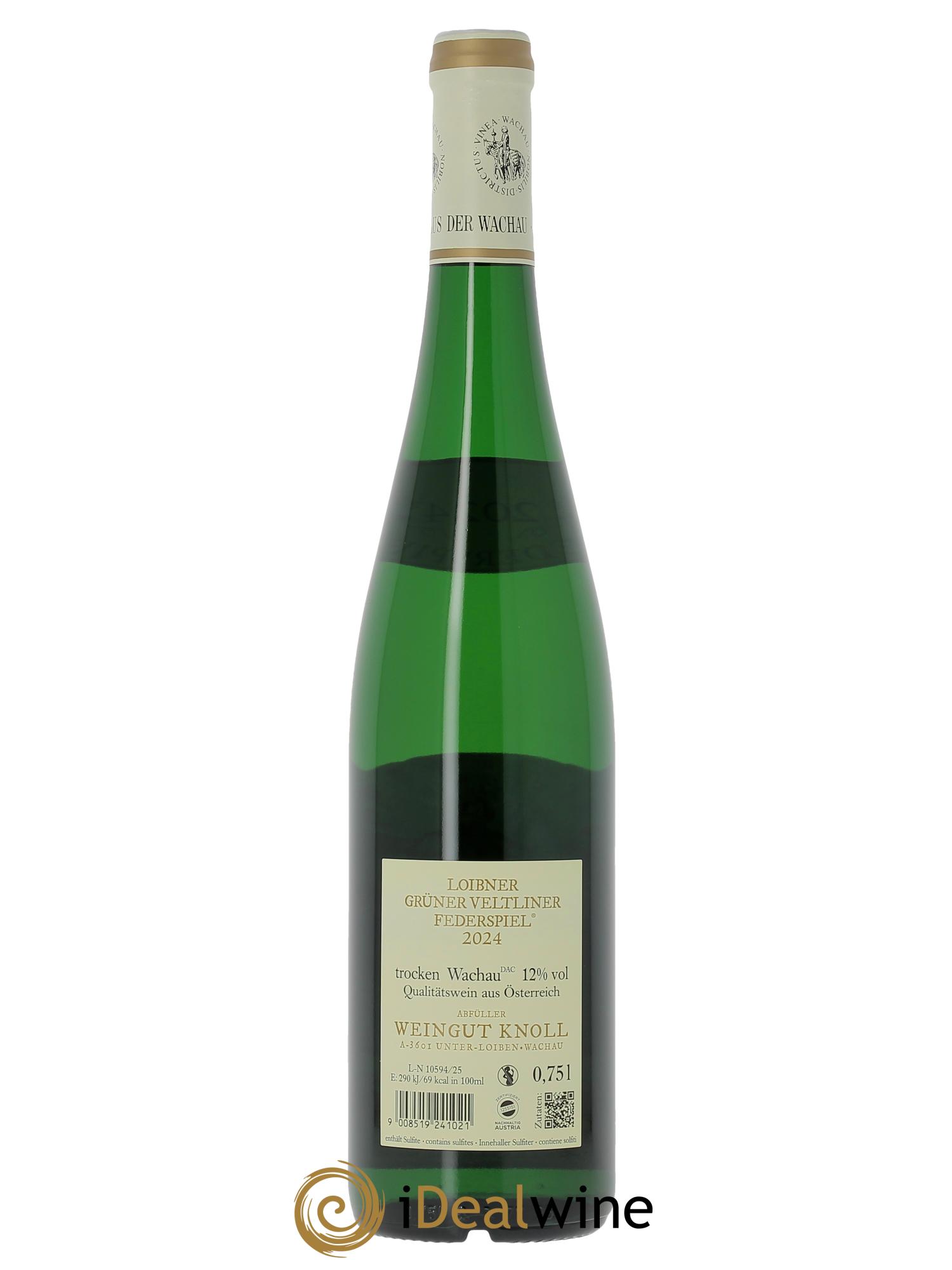 Grüner Veltliner Wachau Loibner Federspiel Emmerich Knoll  2024 - Lot of 1 bottle - 1