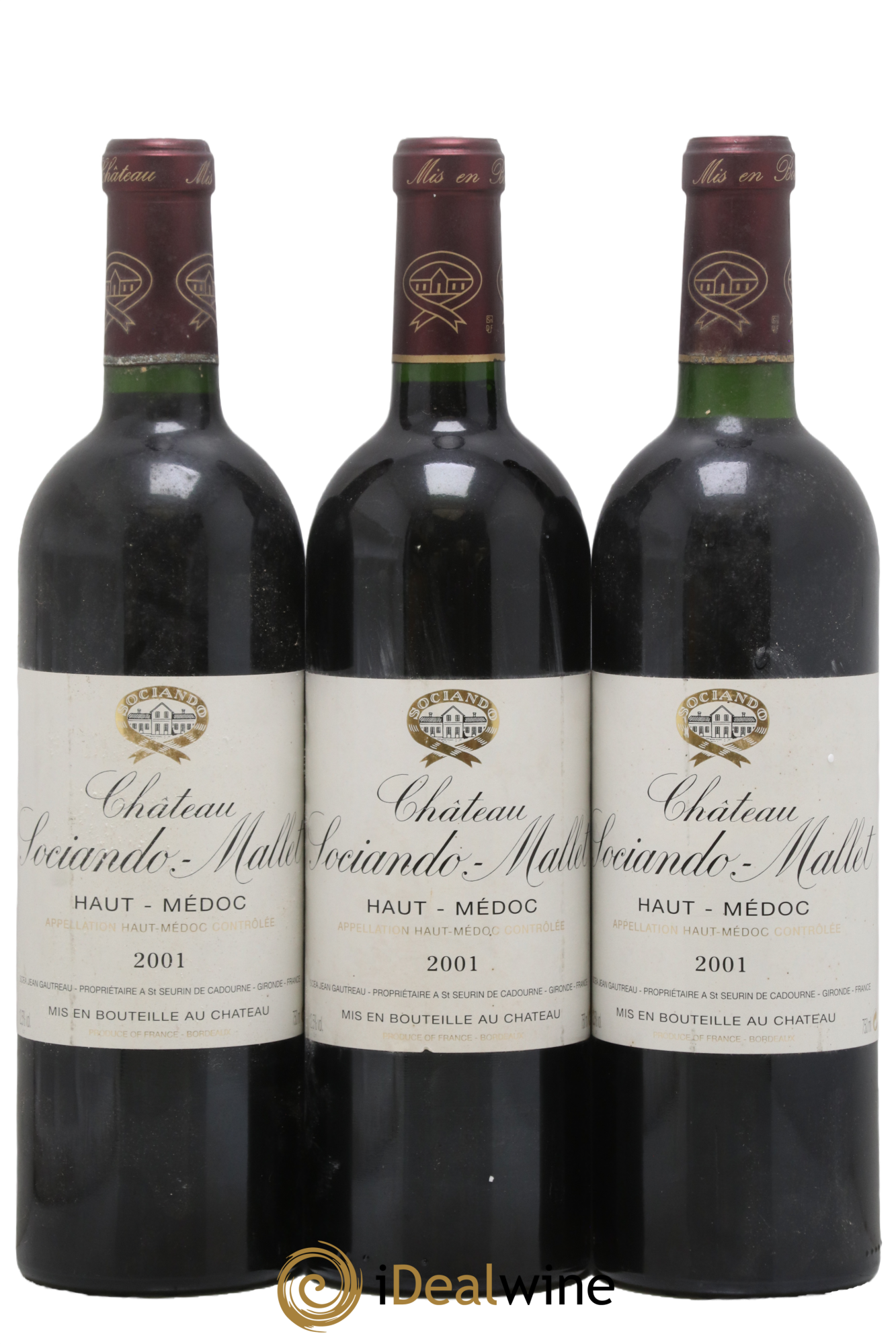 Château Sociando Mallet 2001 - Posten von 3 Flaschen - 0