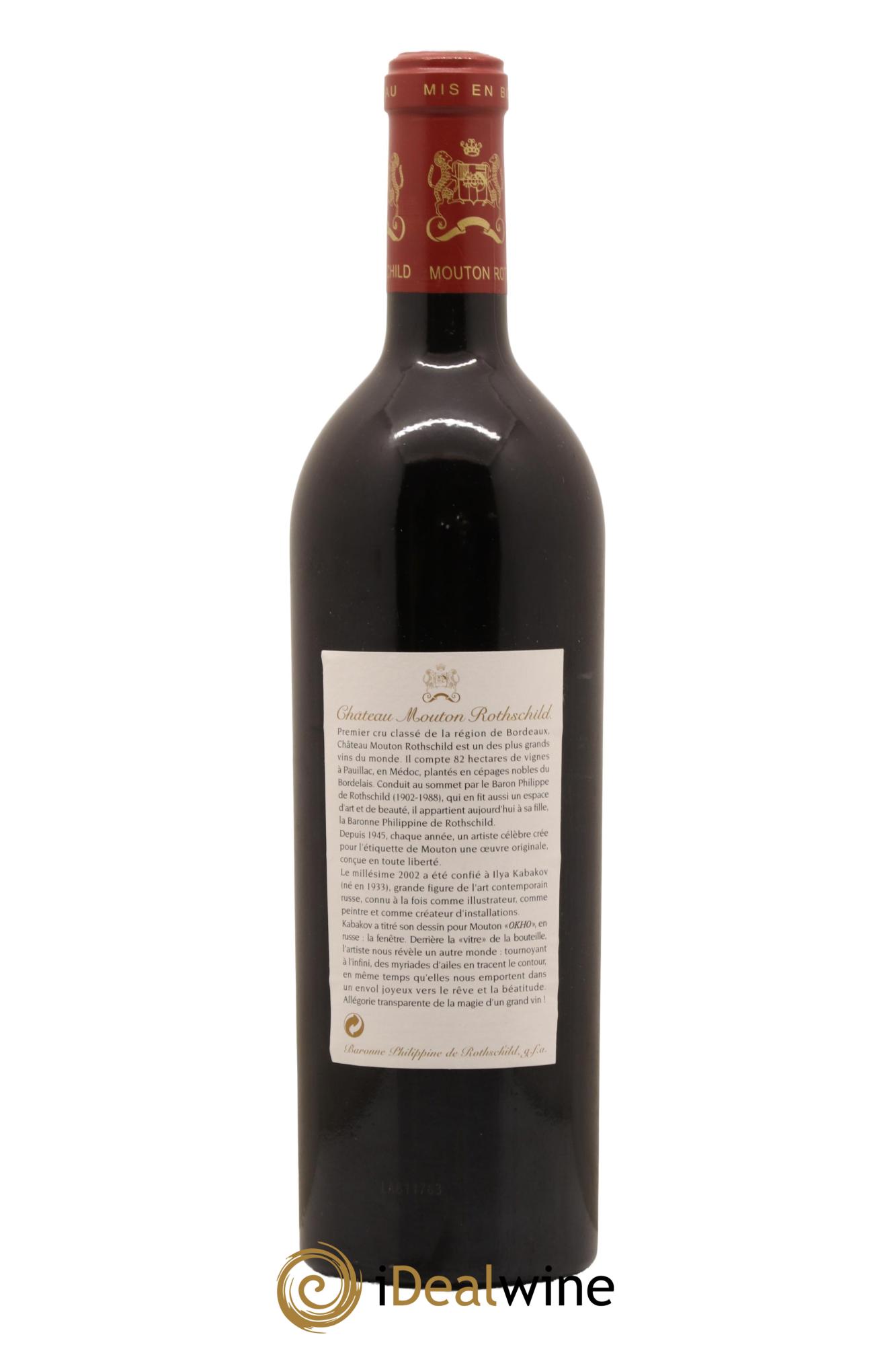 Château Mouton Rothschild 1er Grand Cru Classé 2002 - Lot de 1 bouteille - 1