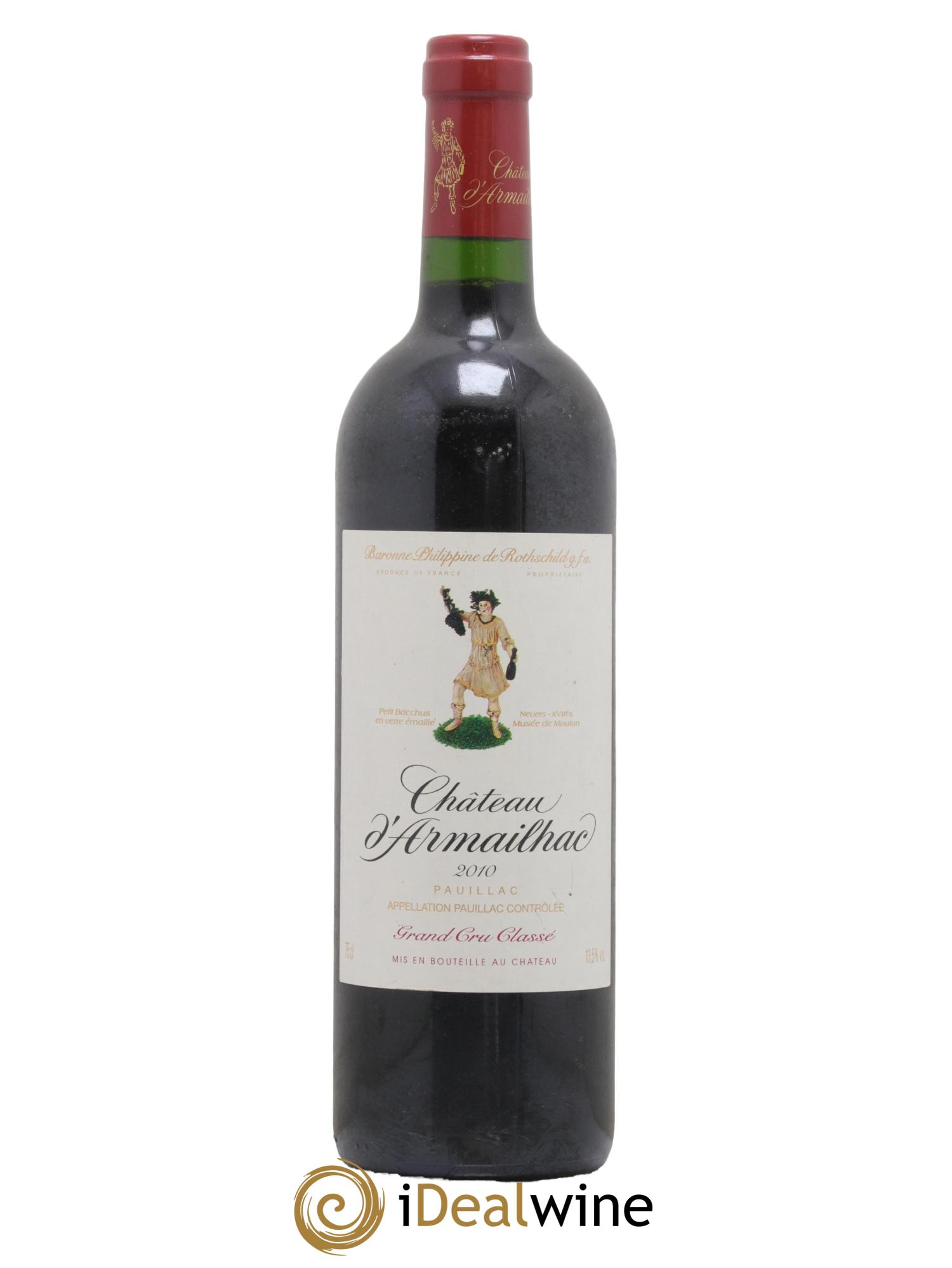 Château d' Armailhac - Mouton Baron(ne) Philippe 5ème Grand Cru Classé 2010 - Lot de 1 bouteille - 0