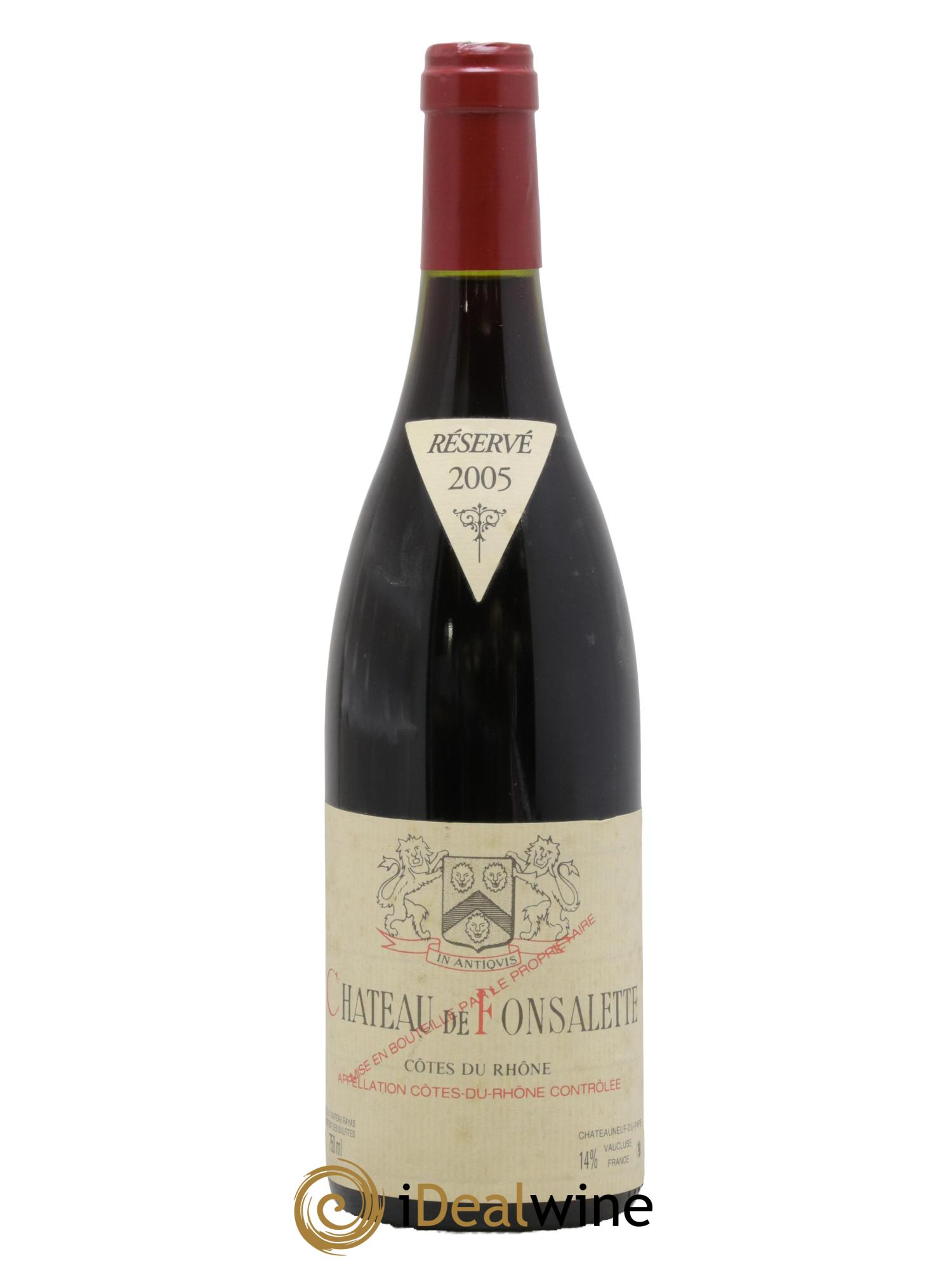 Côtes-du-Rhône Château de Fonsalette Emmanuel Reynaud 2005 - Lot de 1 bouteille - 0