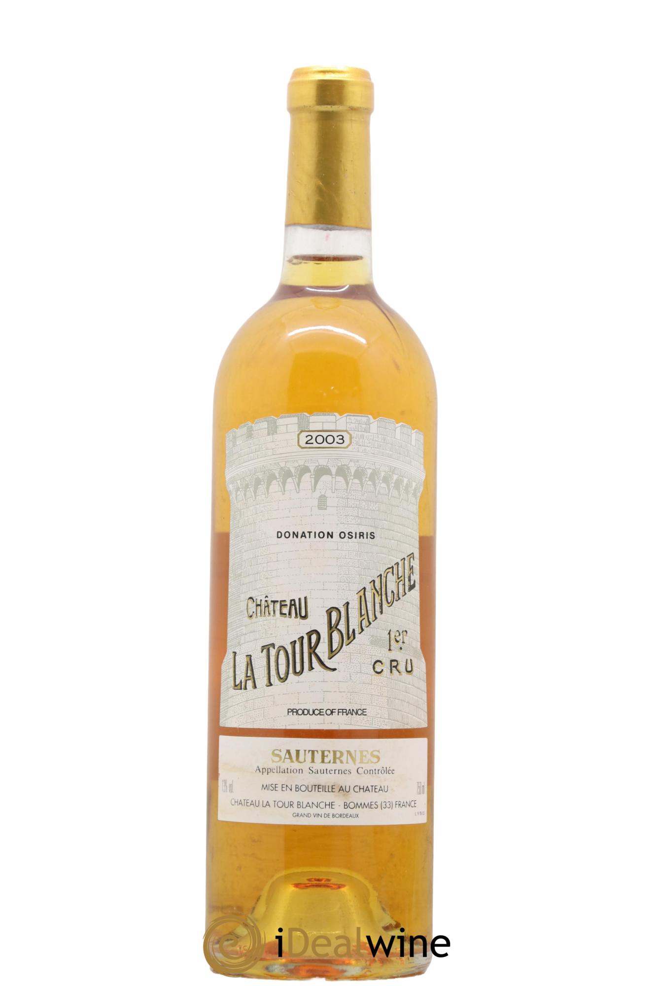 Château la Tour Blanche 1er Grand Cru Classé 2003 - Lot de 1 bouteille - 0