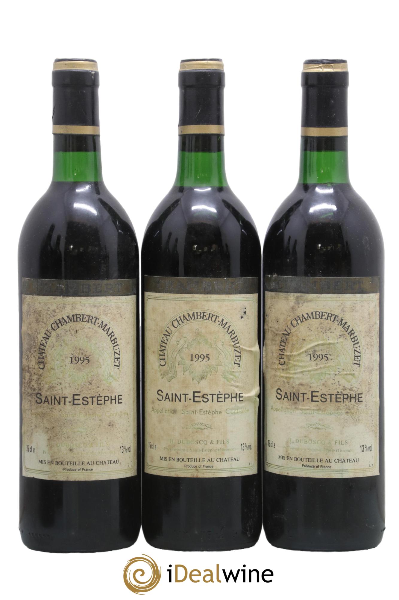 Château Chambert-Marbuzet Cru Bourgeois 1995 - Posten von 3 Flaschen - 0