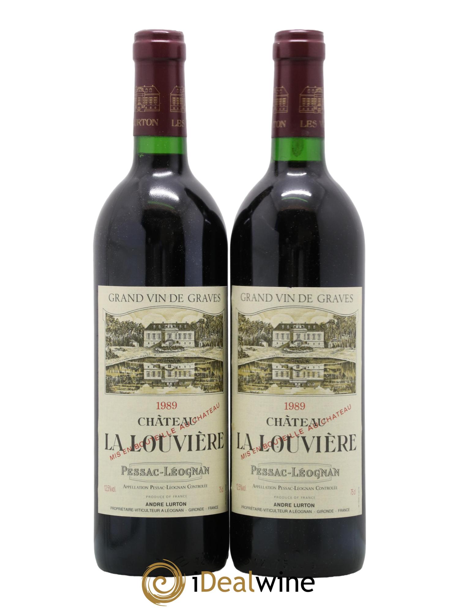 Château la Louvière 1989 - Lot de 2 bouteilles - 0