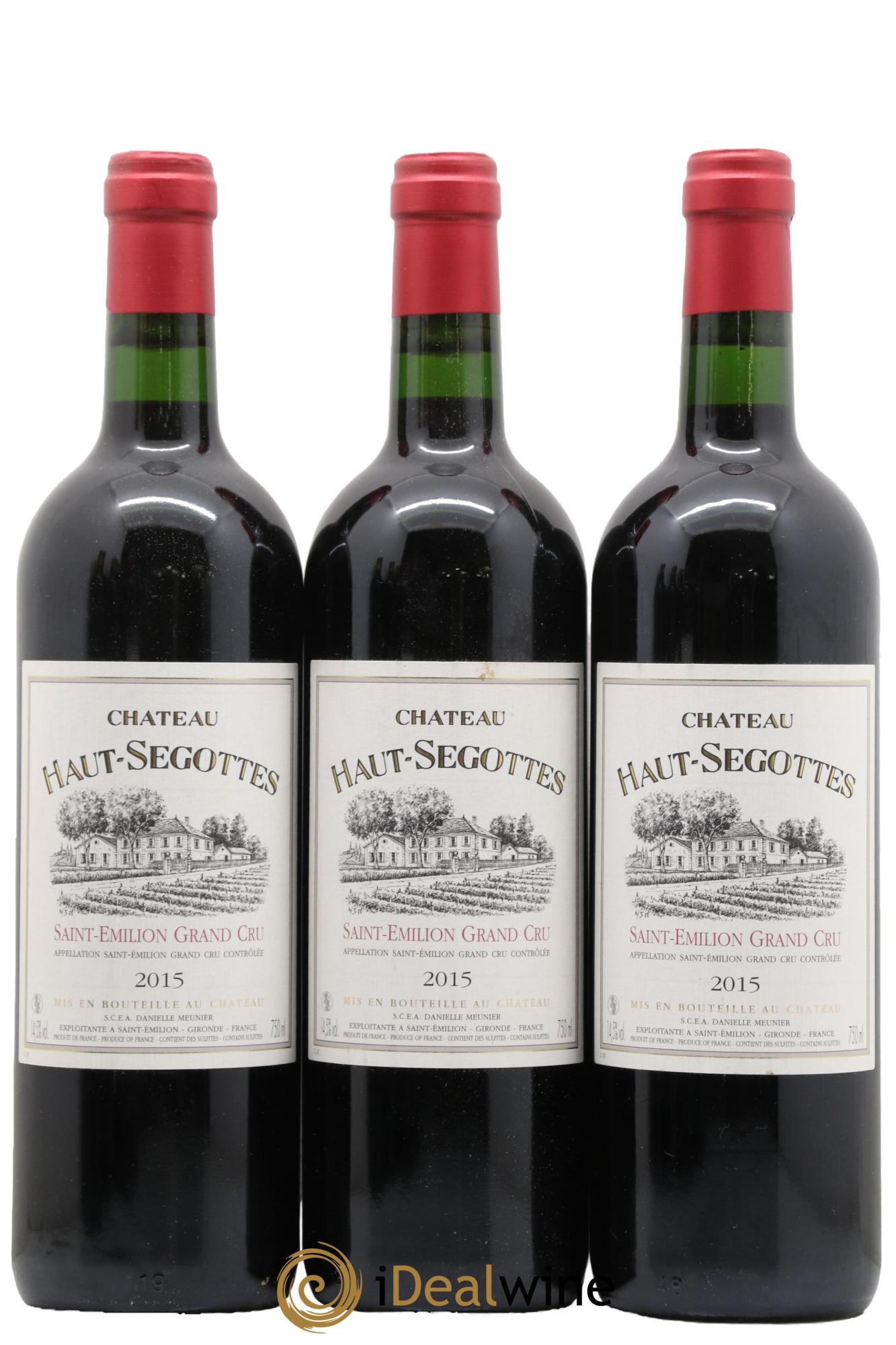 Saint-Émilion Grand Cru Château Haut Segottes 2015 - Lot de 3 bouteilles - 0