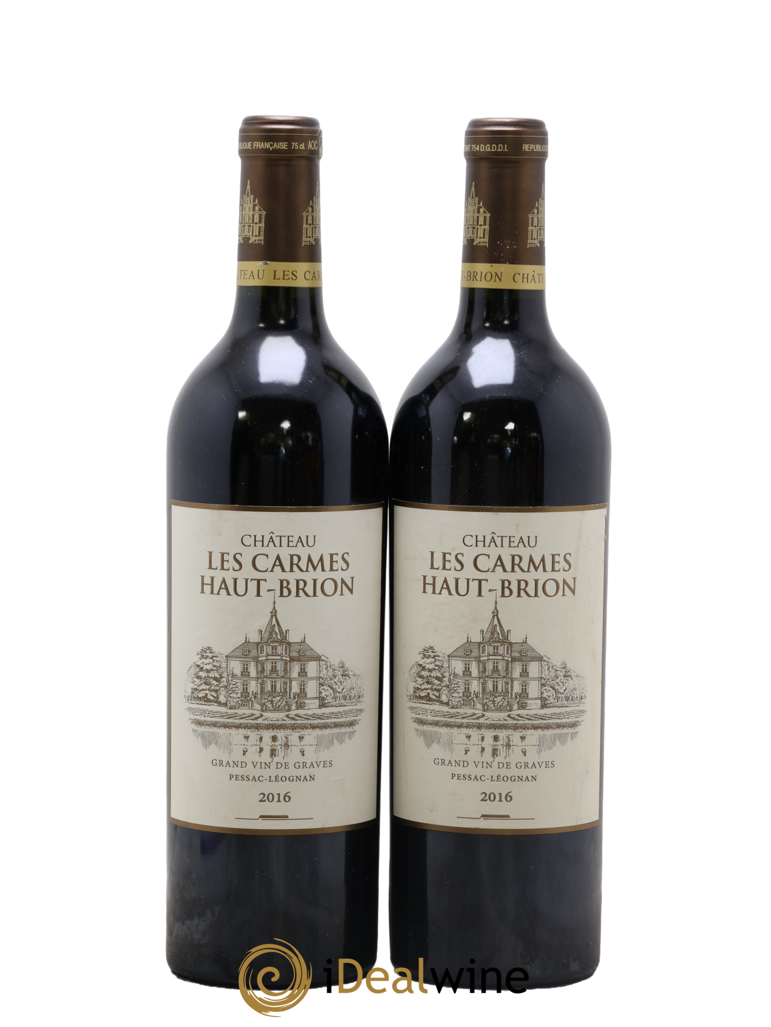 Château Les Carmes Haut-Brion 2016 - Lotto di 2 bottiglie - 0