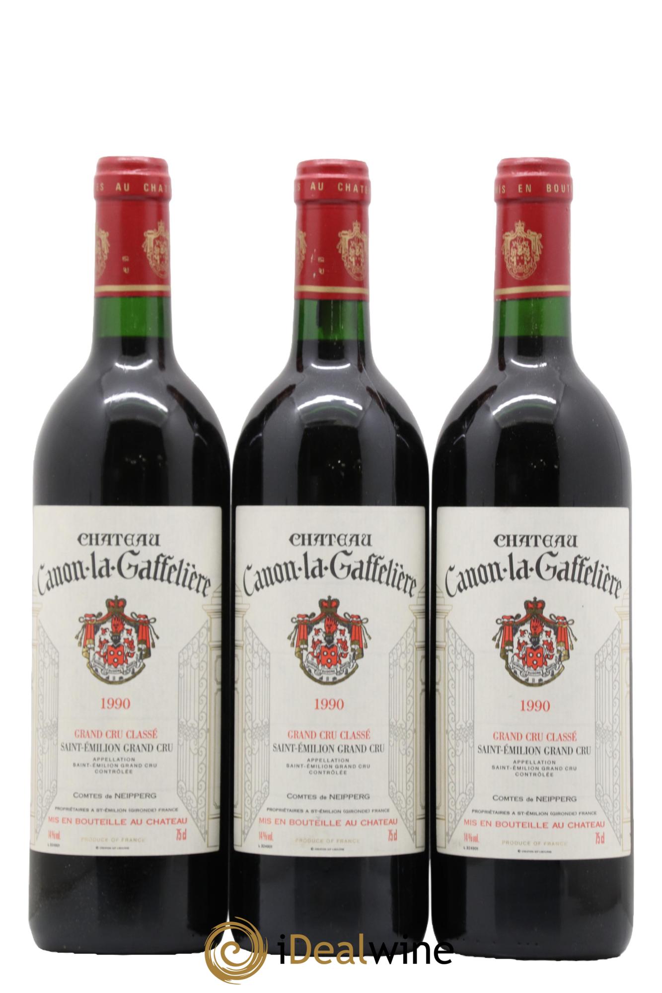 Château Canon la Gaffelière 1er Grand Cru Classé B 1990 - Lot de 3 bouteilles - 0