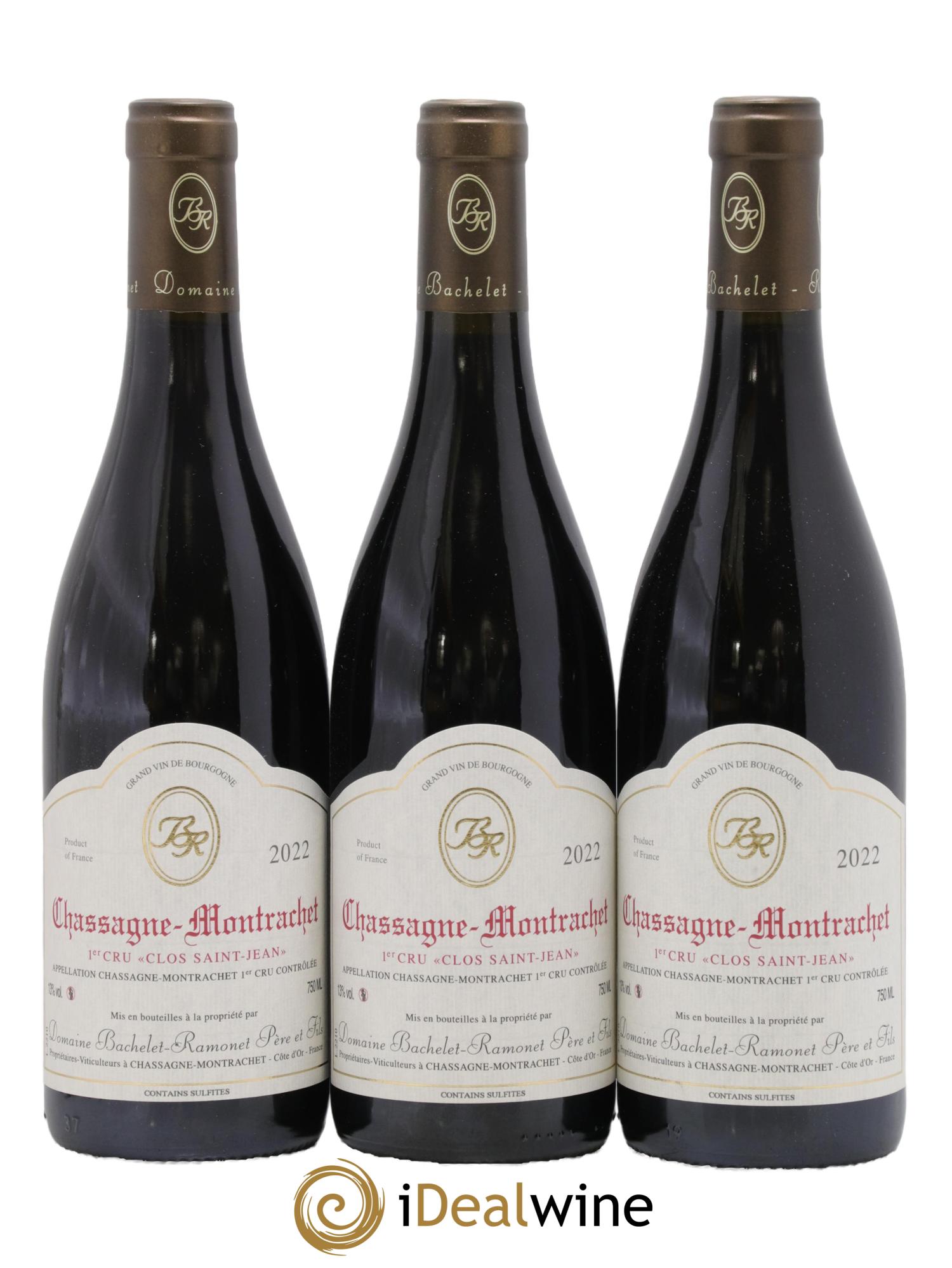 Chassagne-Montrachet 1er Cru Clos Saint-Jean Bachelet-Ramonet (Domaine) 2022 - Lotto di 3 bottiglie - 0