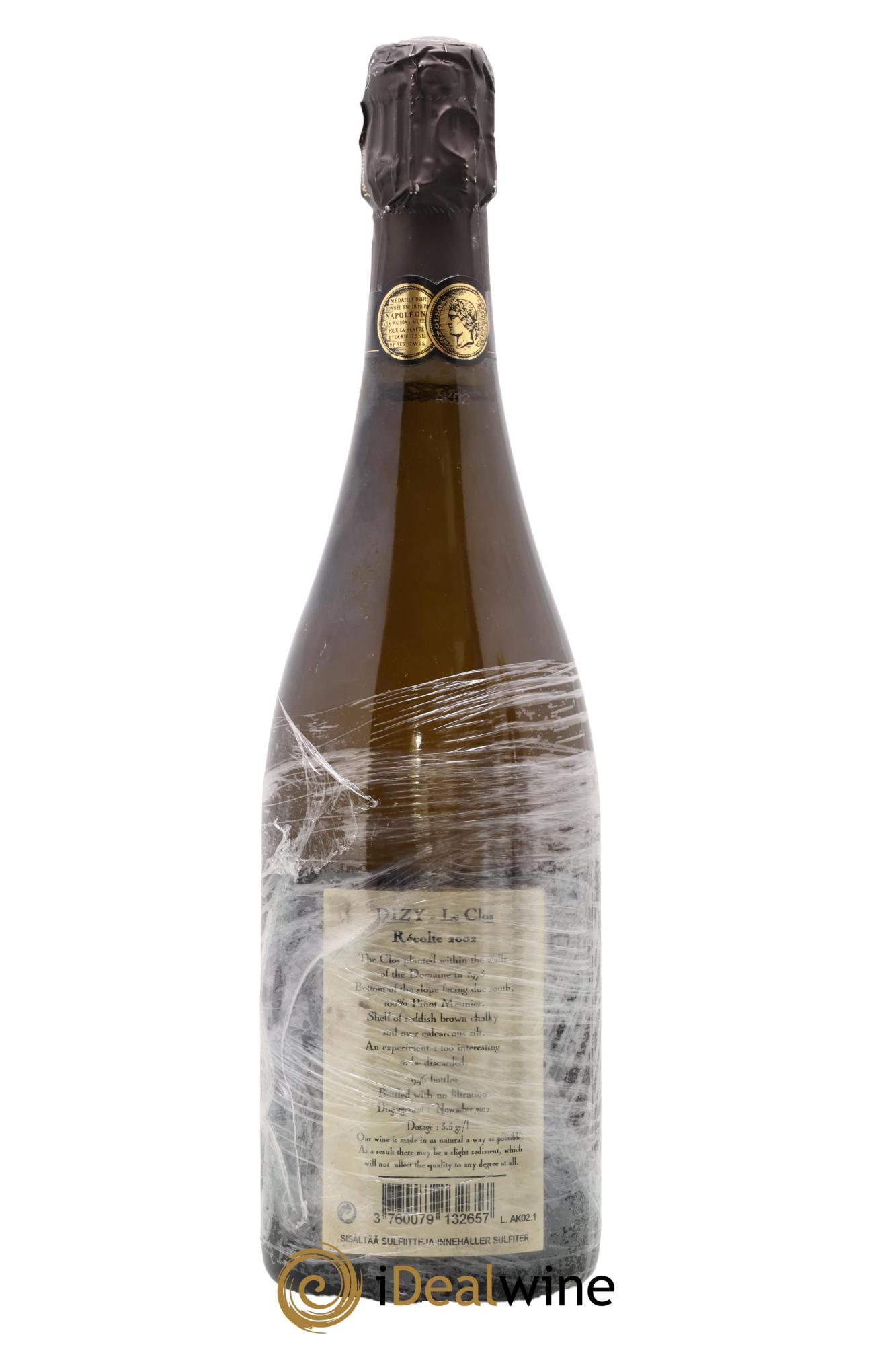 Dizy Le Clos Jacquesson 2002 - Lot de 1 bouteille - 1
