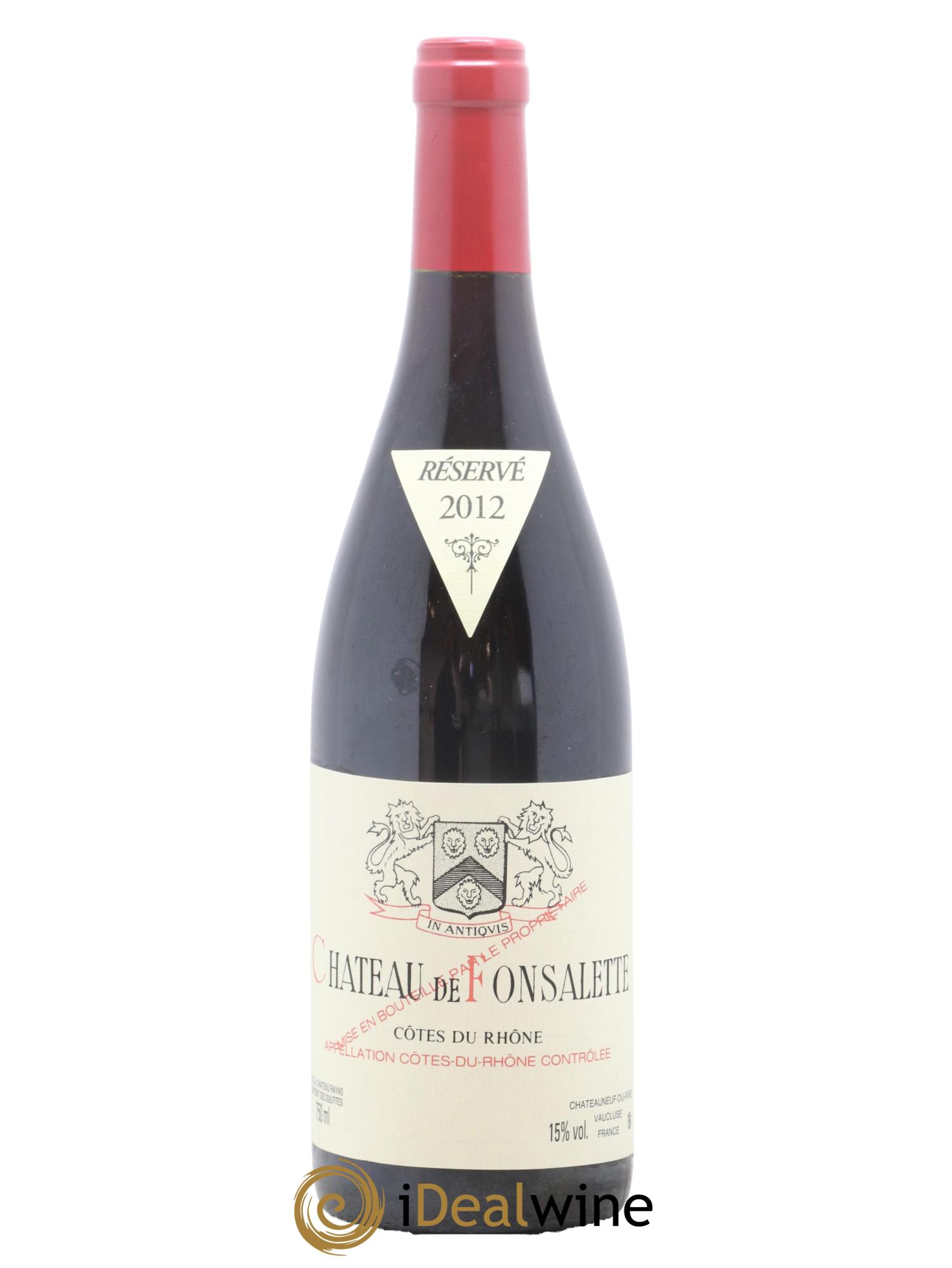Côtes-du-Rhône Château de Fonsalette Emmanuel Reynaud 2012 - Lot de 1 bouteille - 0