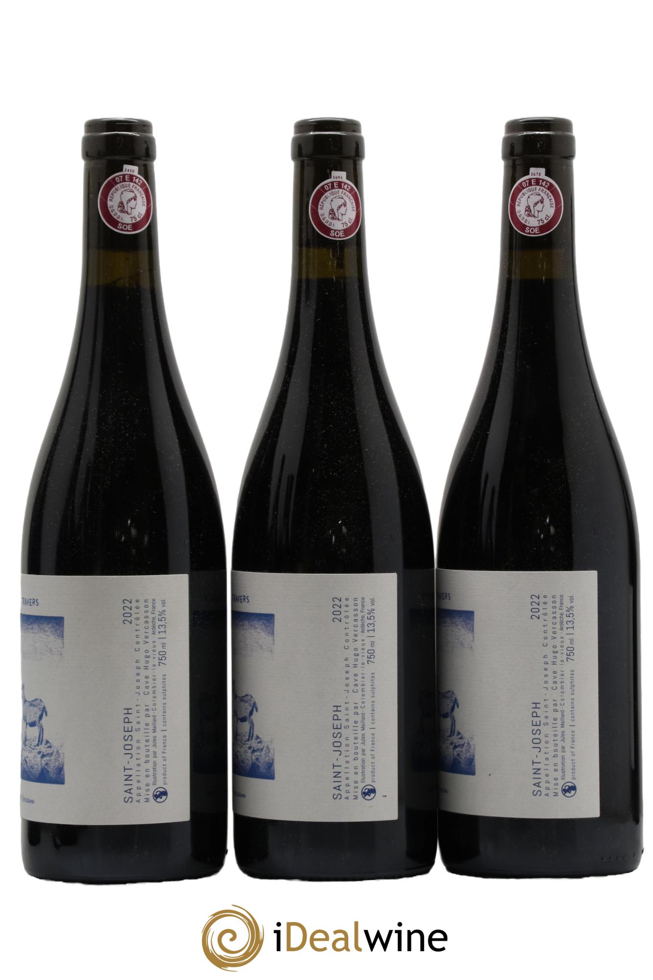 Saint-Joseph Les Travers Domaine Hugo Vercasson 2022 - Lotto di 3 bottiglie - 1