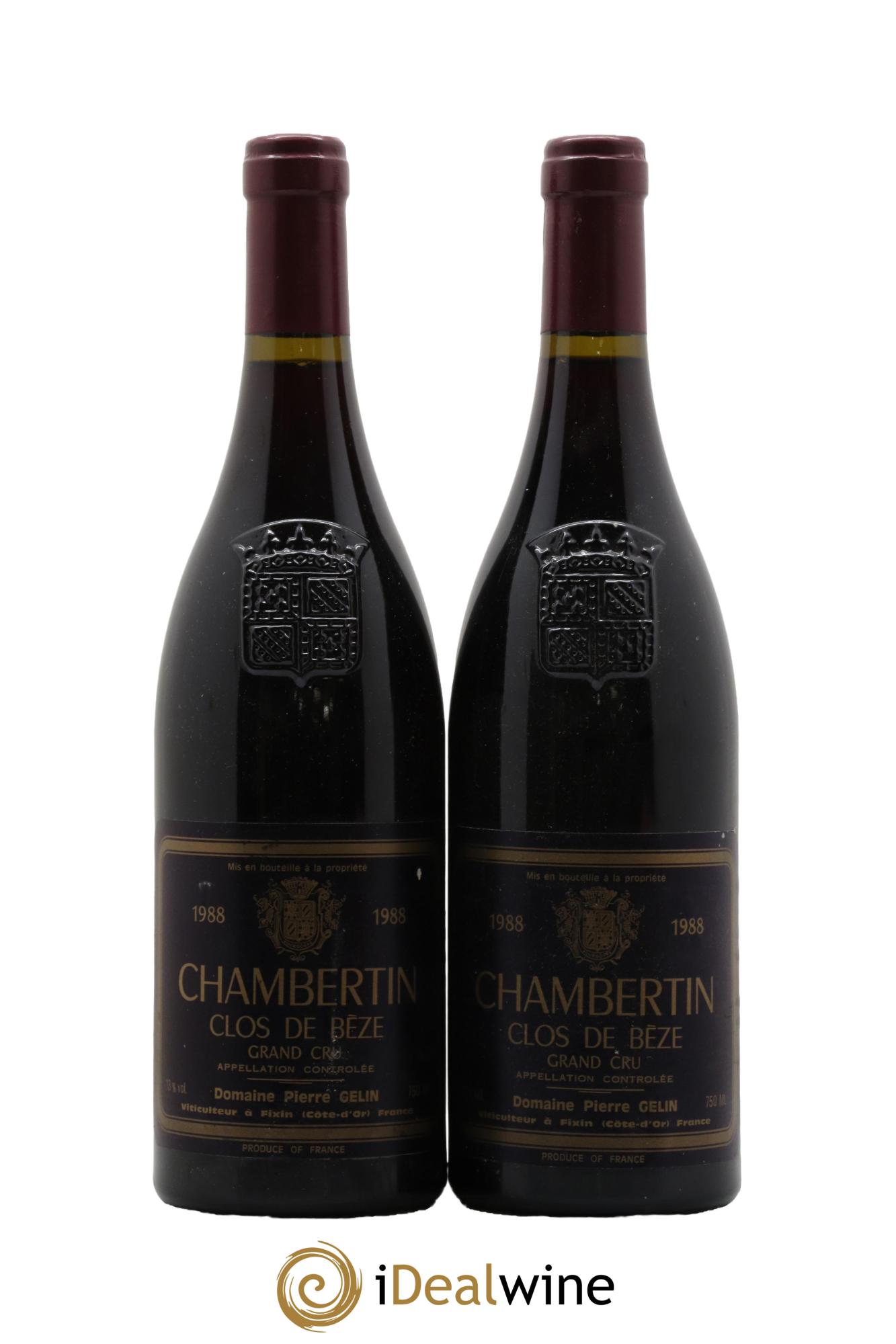 Chambertin Clos de Bèze Grand Cru Pierre Gelin 1988 - Lot de 2 bouteilles - 0