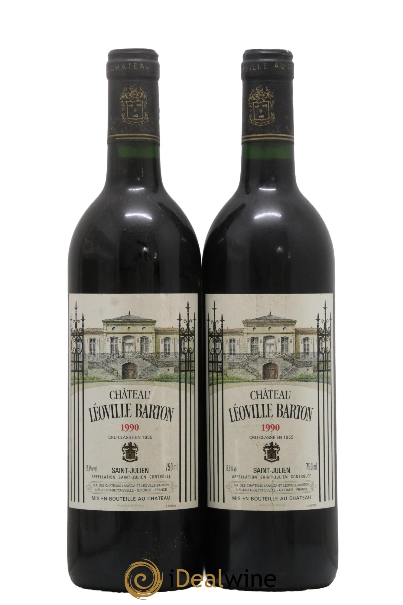 Château Léoville Barton 2ème Grand Cru Classé 1990 - Lot de 2 bouteilles - 0