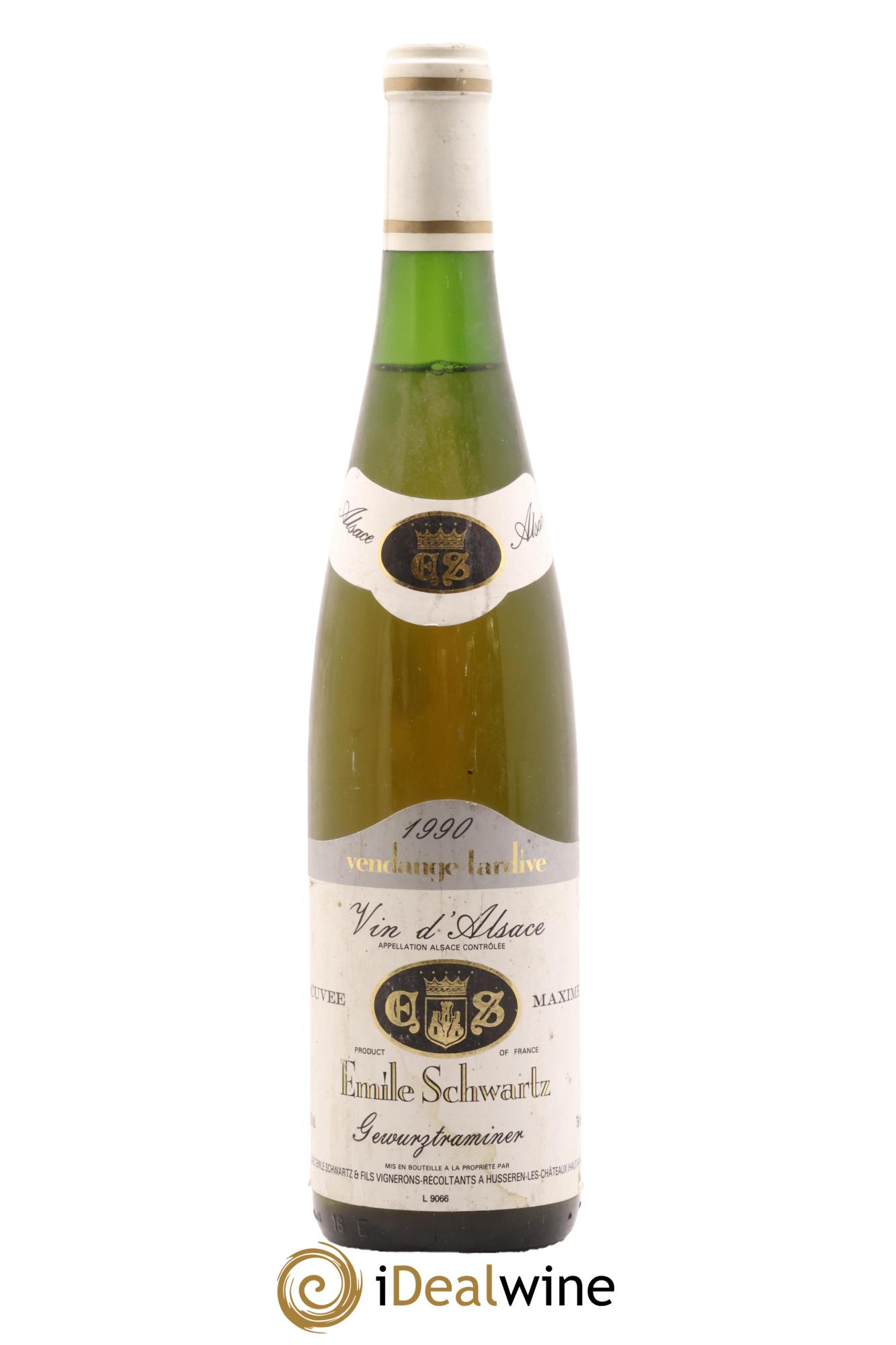 Alsace Cuvee Maxime Gewurztraminer Vendanges Tardives Emile Schwartz 1990 - Lot de 1 bouteille - 0