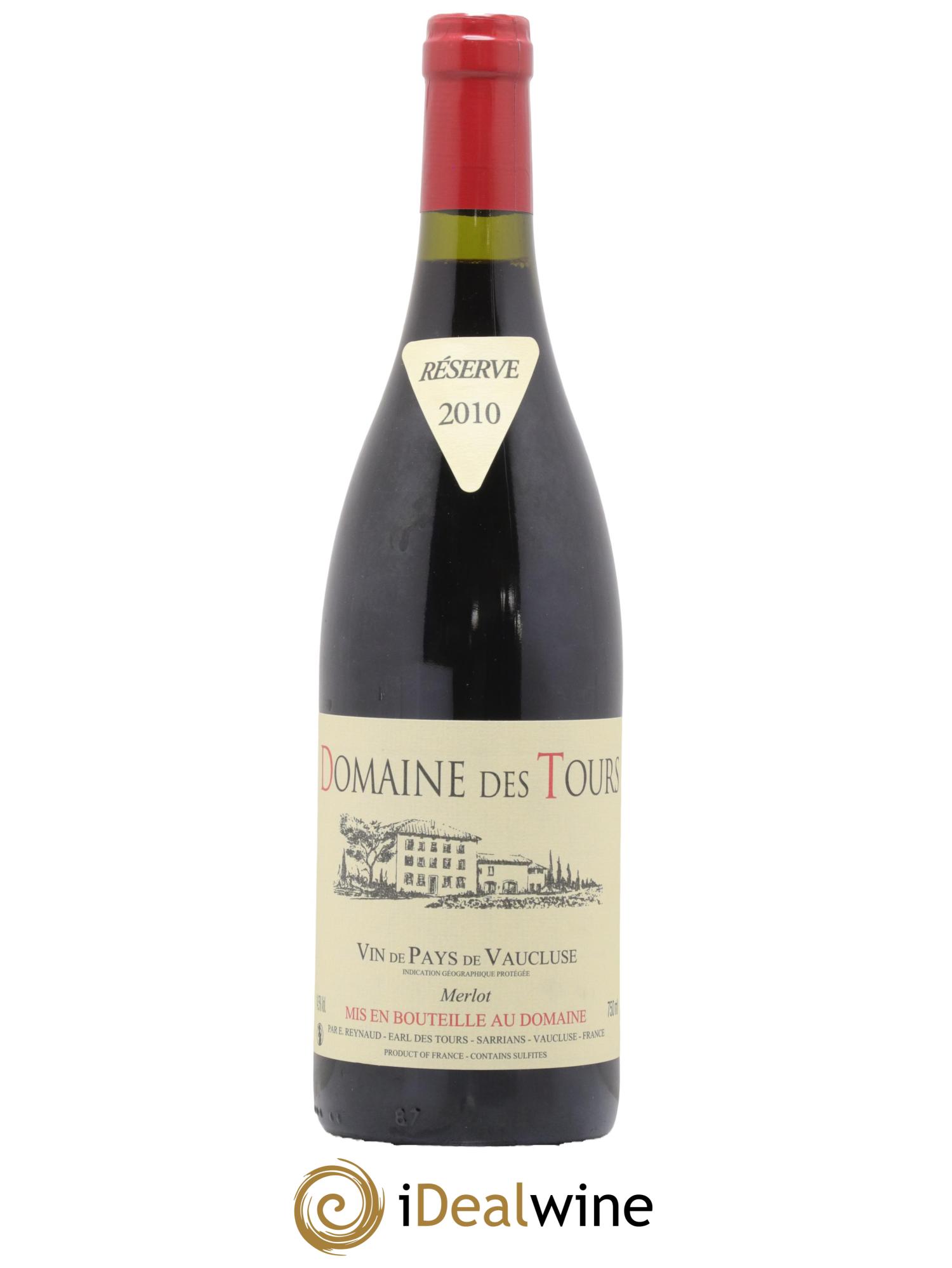 Vaucluse Domaine des Tours Merlot Emmanuel Reynaud 2010 - Lot de 1 bouteille - 0