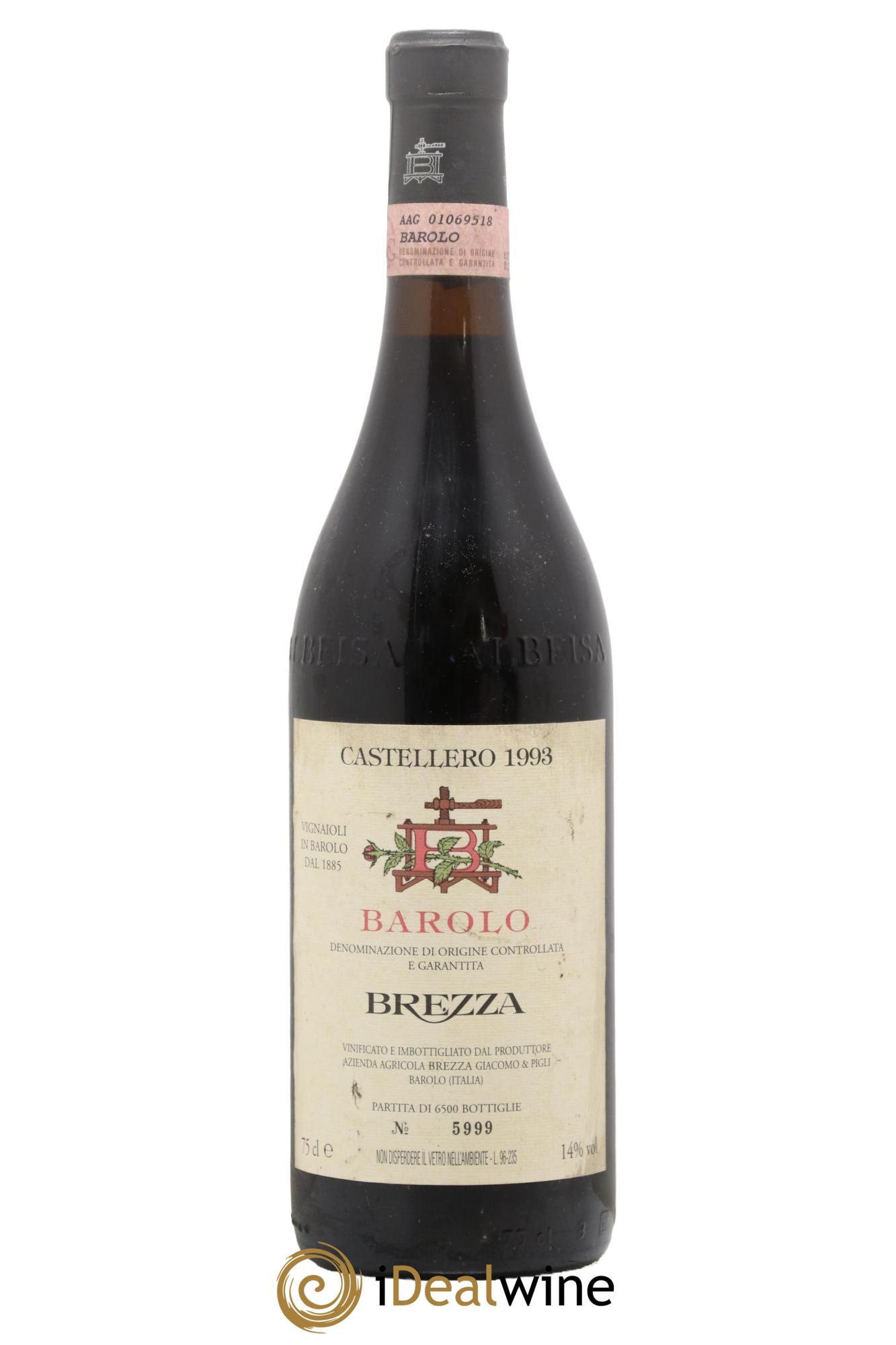 Barolo DOCG Brezza Castarello 1993 - Lotto di 1 bottiglia - 0