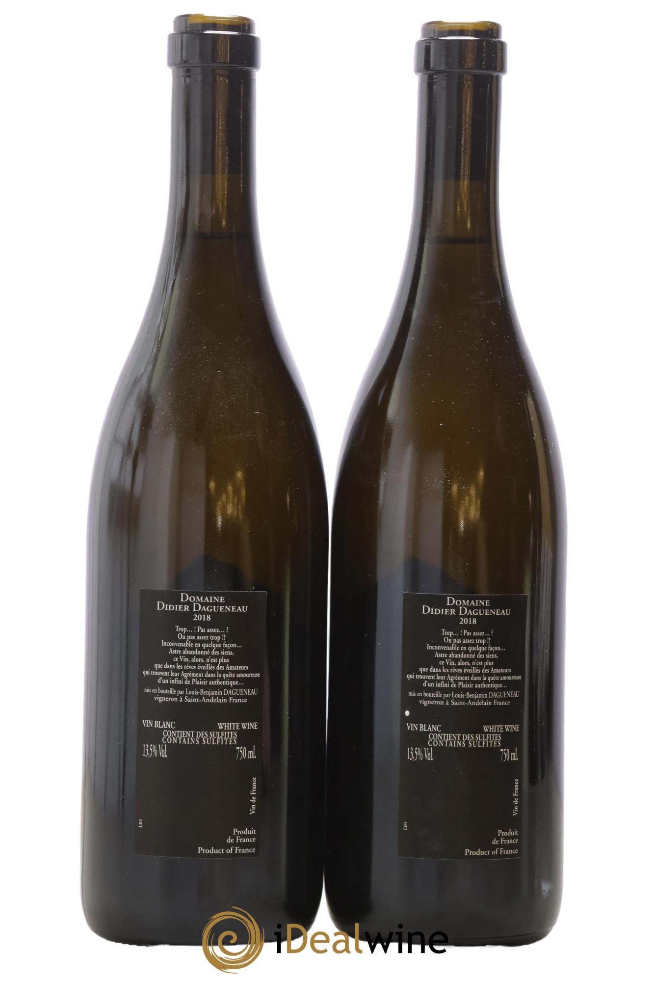 Vin de France (anciennement Pouilly-Fumé) Silex Dagueneau (Domaine Didier - Louis-Benjamin) 2018 - Posten von 2 Flaschen - 1