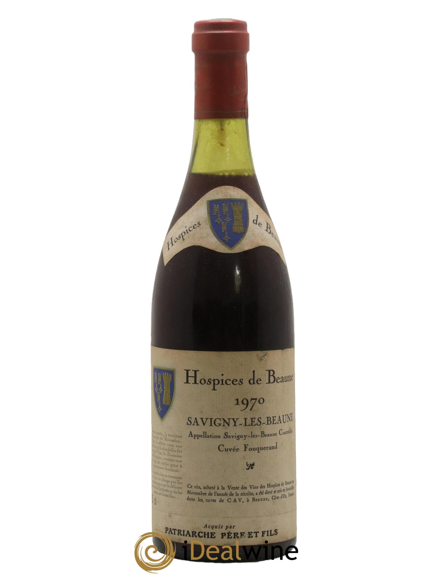 Savigny-lès-Beaune Cuvée Fouquerand Hospices de Beaune Maison Patriarche Père et Fils 1970 - Lot de 1 bouteille - 0