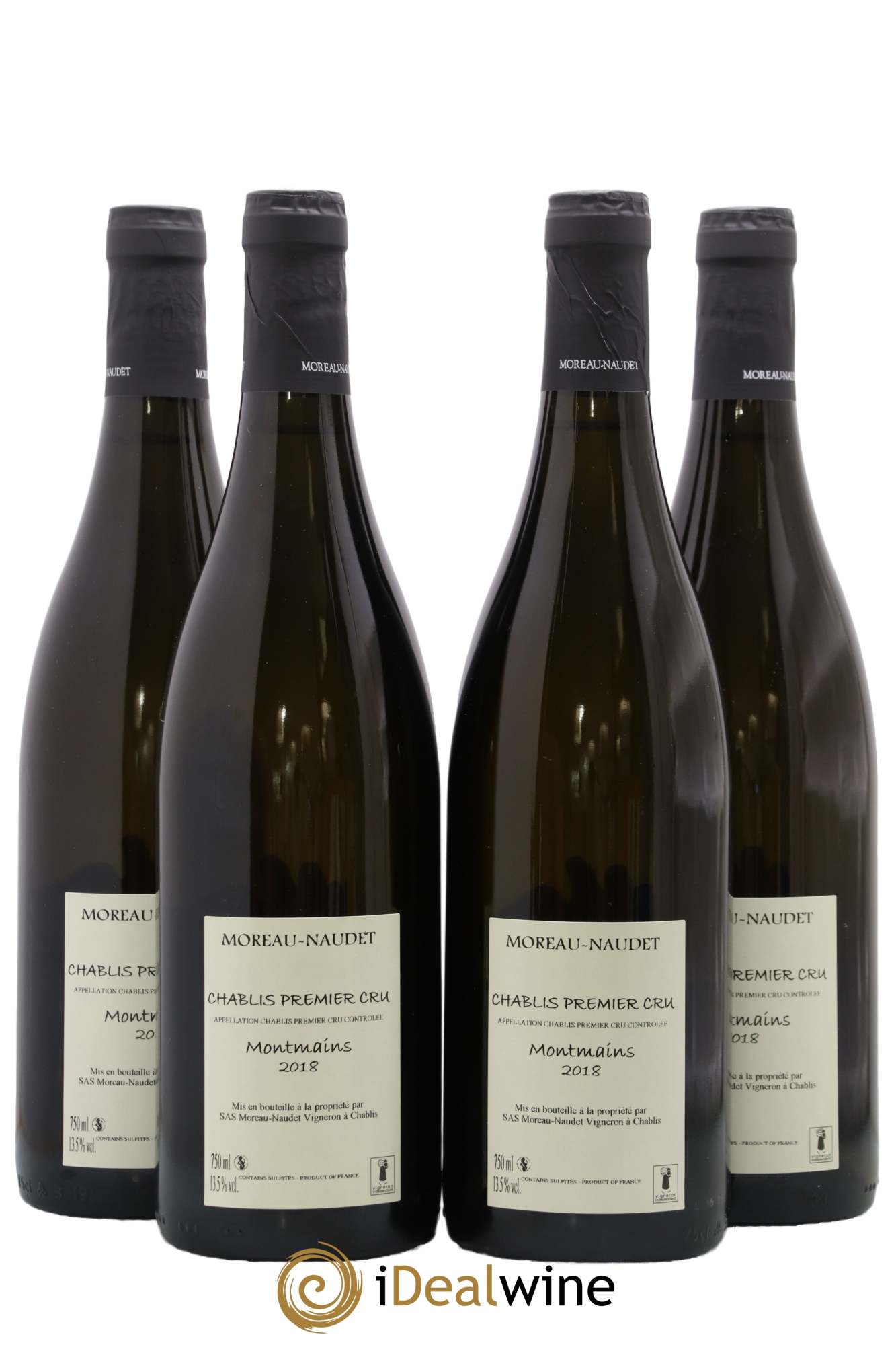 Chablis 1er Cru Montmains Stephane Moreau-Naudet 2018 - Lot of 4 bottles - 1