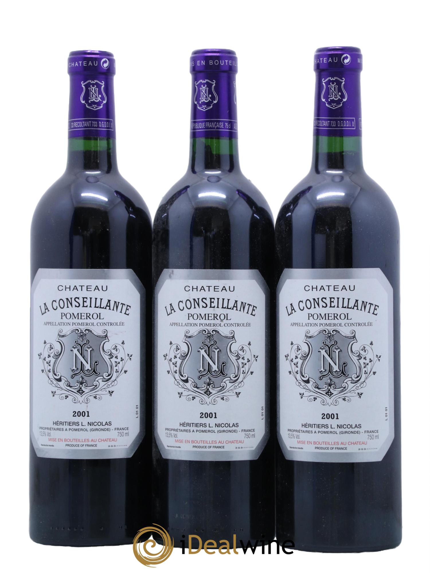 Château la Conseillante 2001 - Lot de 3 bouteilles - 0
