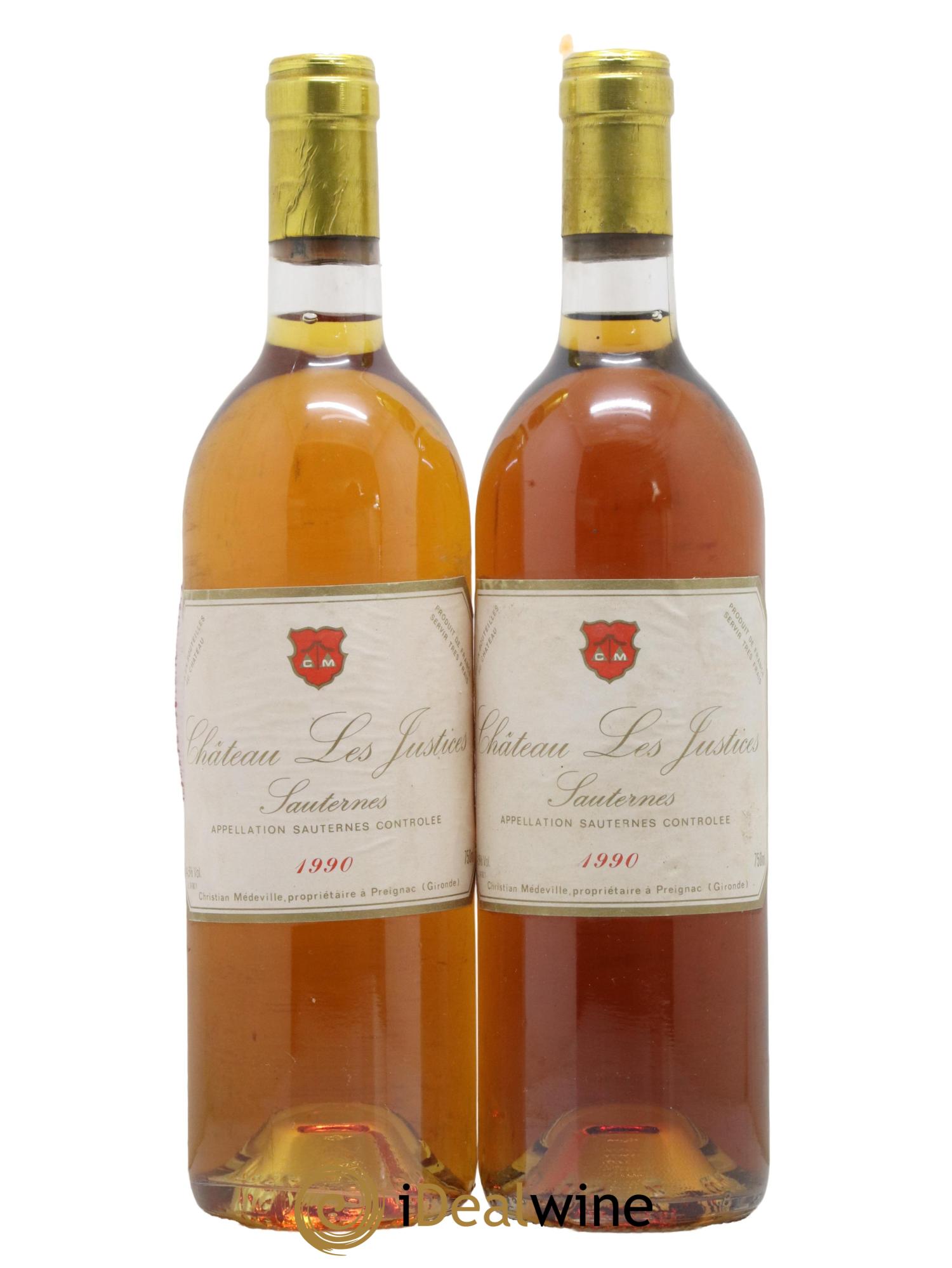 Château les Justices Cru Bourgeois 1990 - Lot of 2 bottles - 0